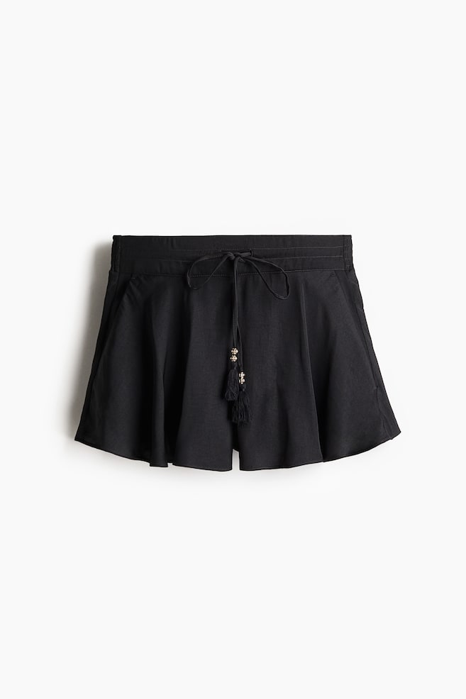 Luchtige short met drawstring - Zwart - 1