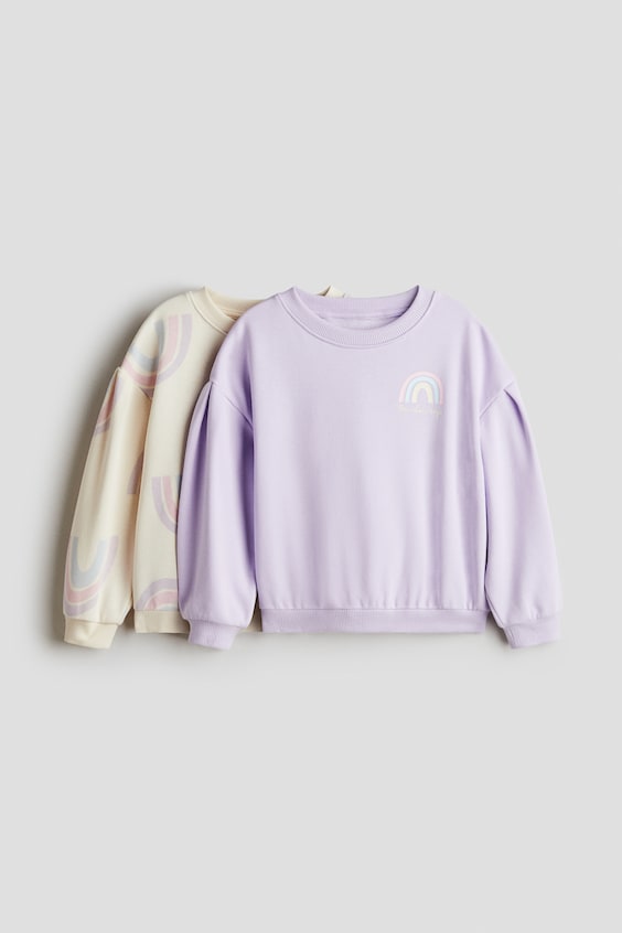 Детские худи H&M 2-Pack Puff-Sleeved Sweatshirts