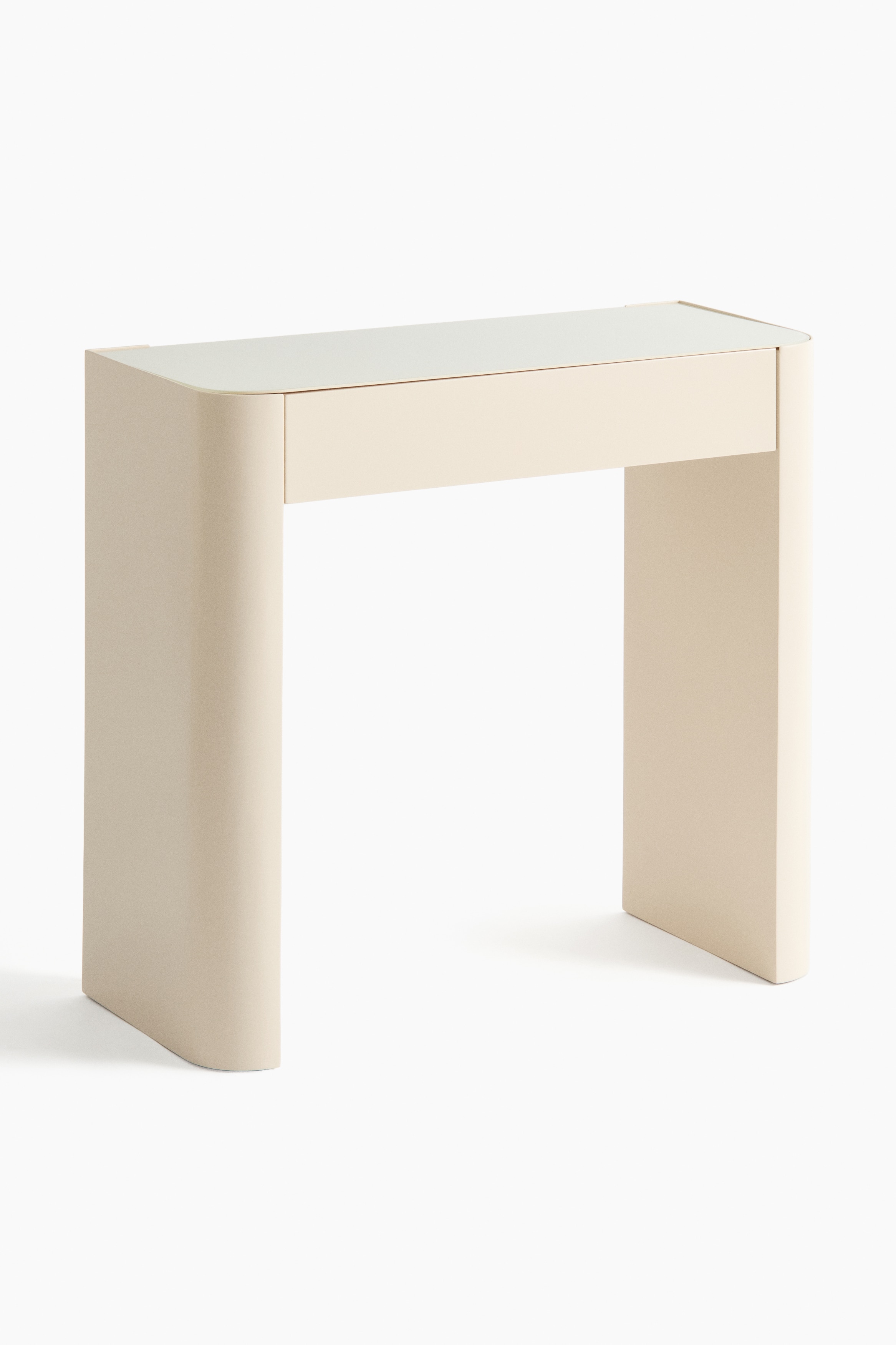 Glass-top dressing table - Light beige