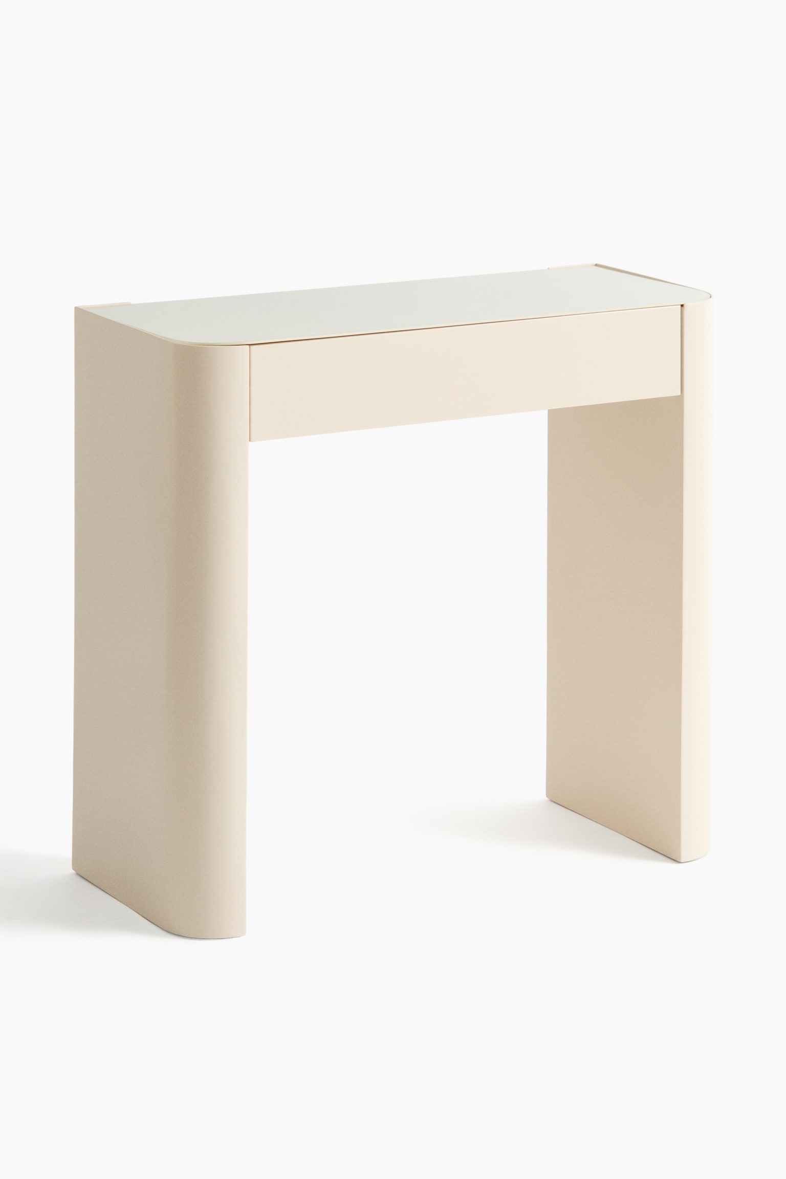 Schminktisch mit Glasplatte - Hellbeige - 1