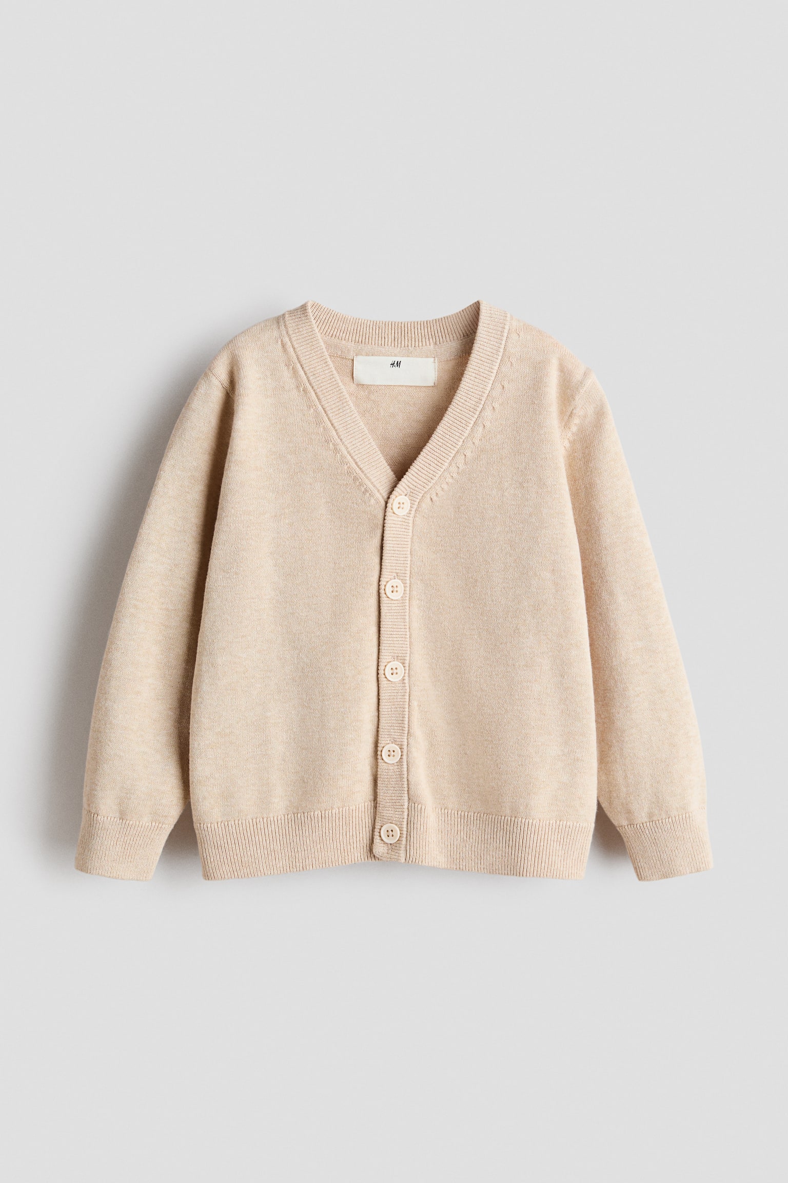 Gilet en maille fine de coton - Beige clair chiné/Bleu marine/Gris clair chiné