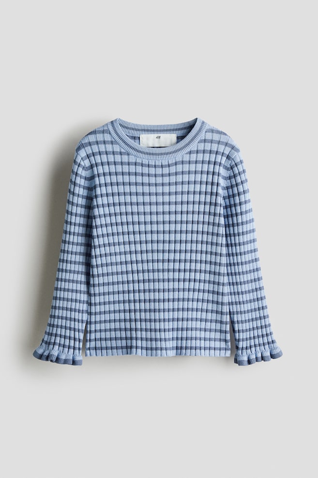 Sweter o splocie w prążki - Niebieski/Paski/Kremowy/Paski/Jasnoróżowy/Czerwone paski/Czarny - 1