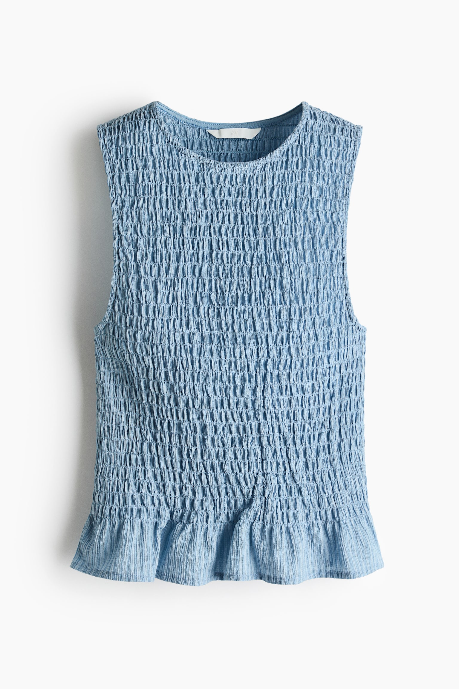 Smocked crinkled top - Blue/Striped - 1