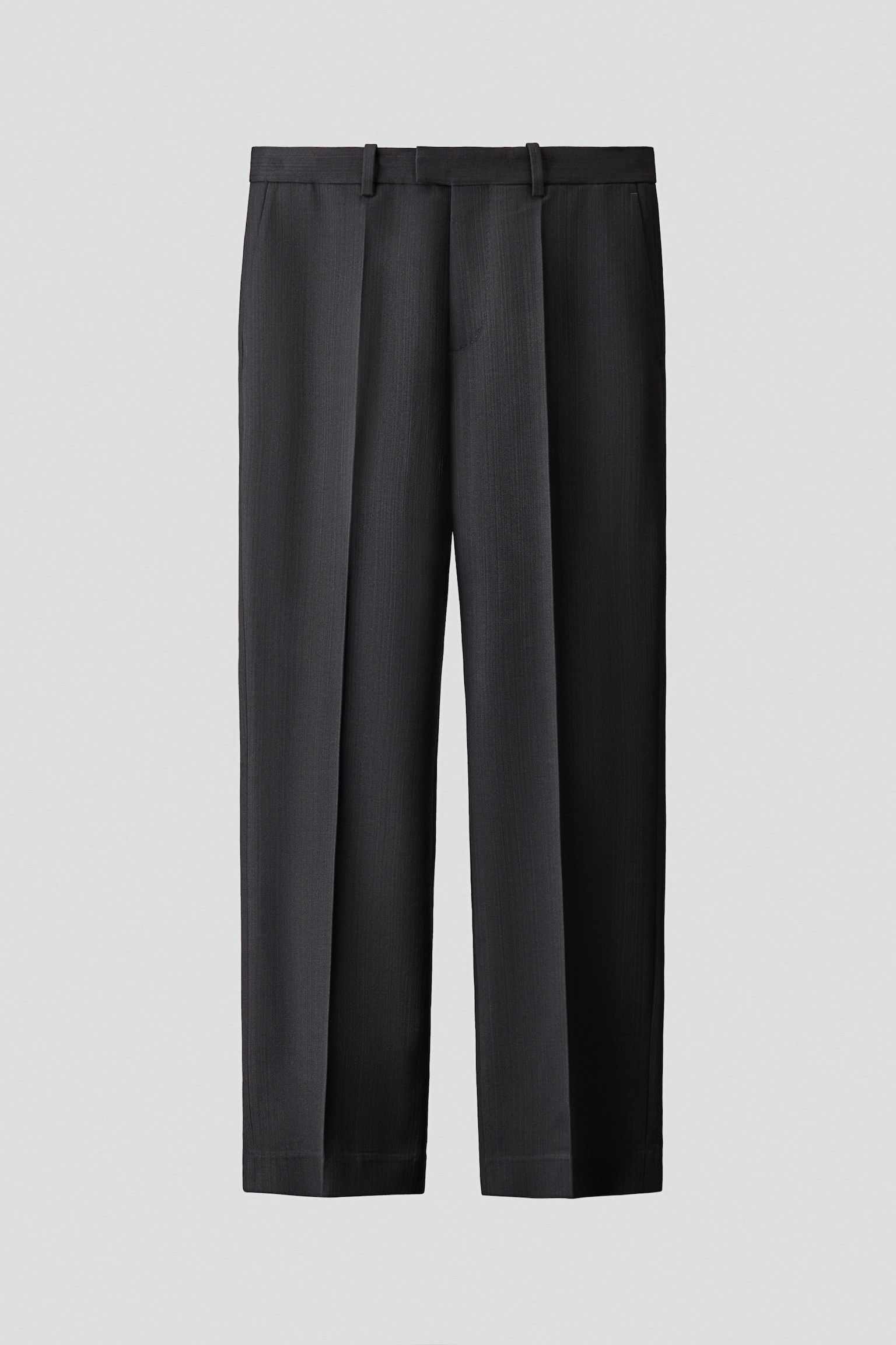 Мужские брюки H&M Regular-Fit Tailored Wool-Blend, цвет: Тёмный серый — фото 1