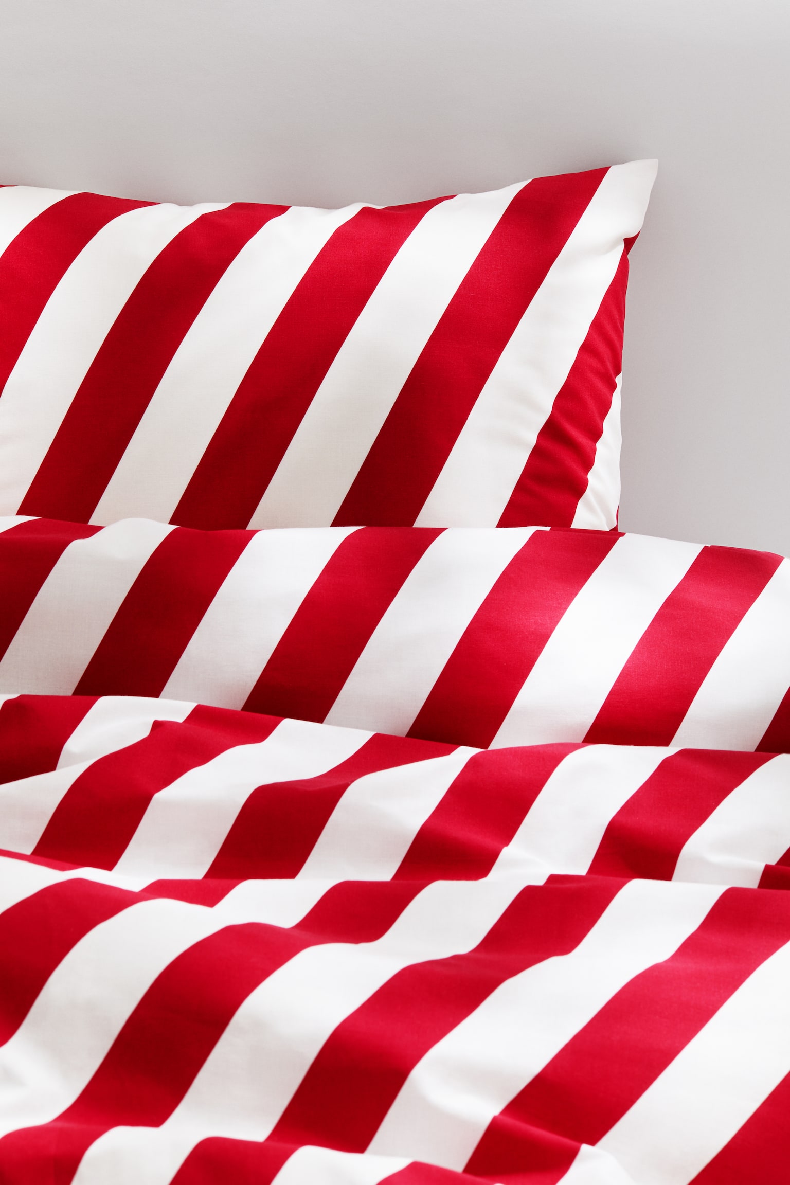 Cotton single duvet cover set - Red/Striped/Red/Patterned - 1