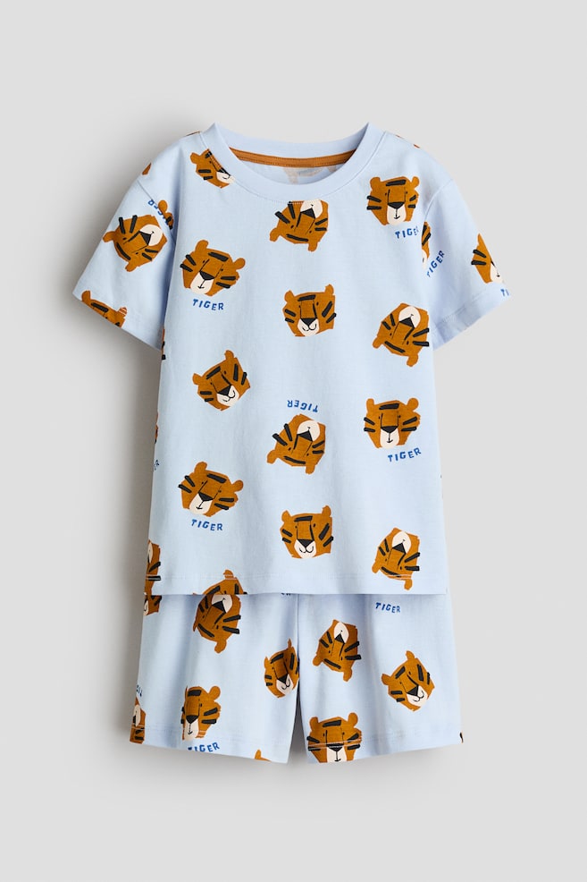 Printed pyjamas - Light blue/Tigers/Light blue/Cars/Navy blue/Planets - 1