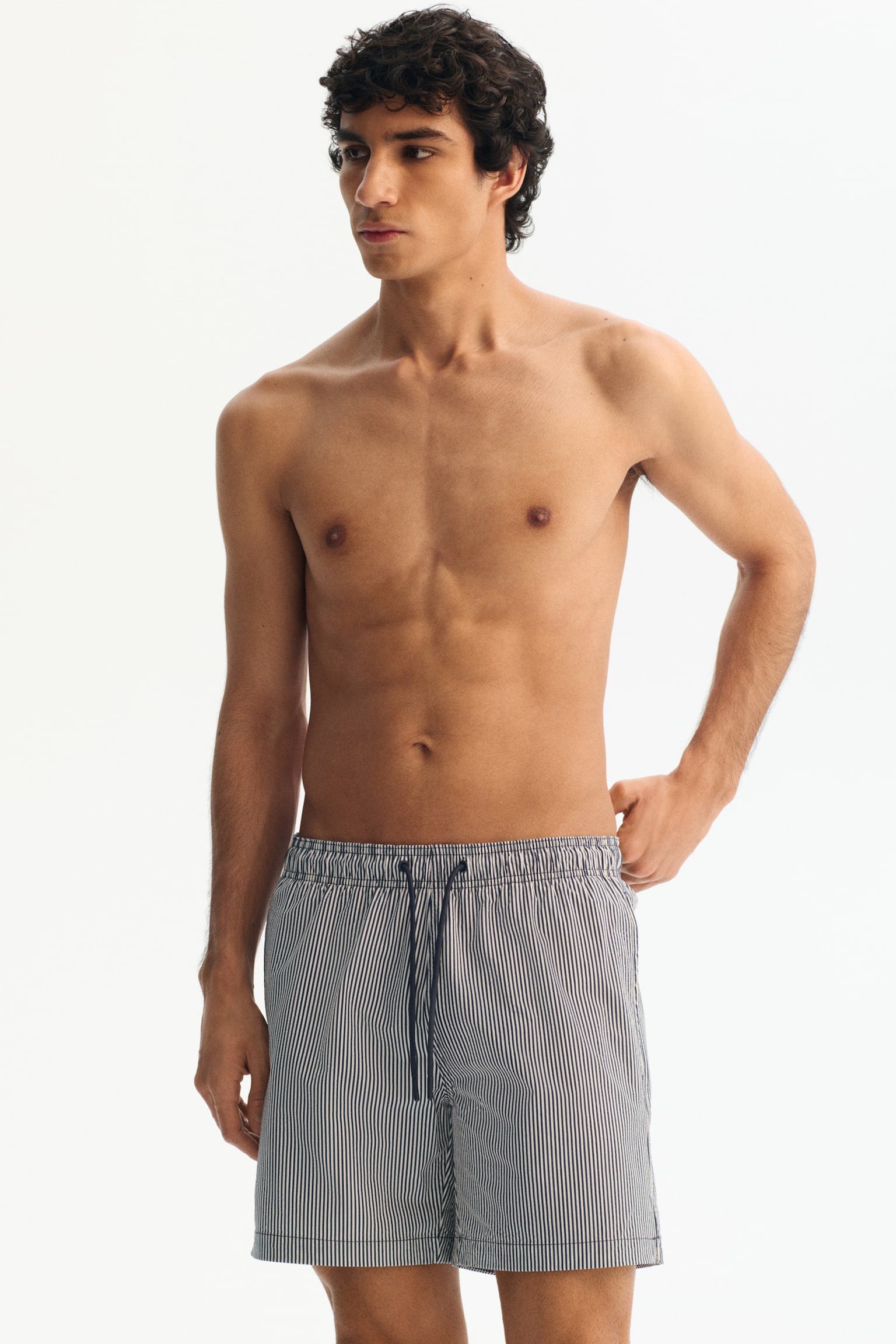 Seersucker swim shorts - Blue/Striped/Orange/Striped/Light blue/Striped - 2