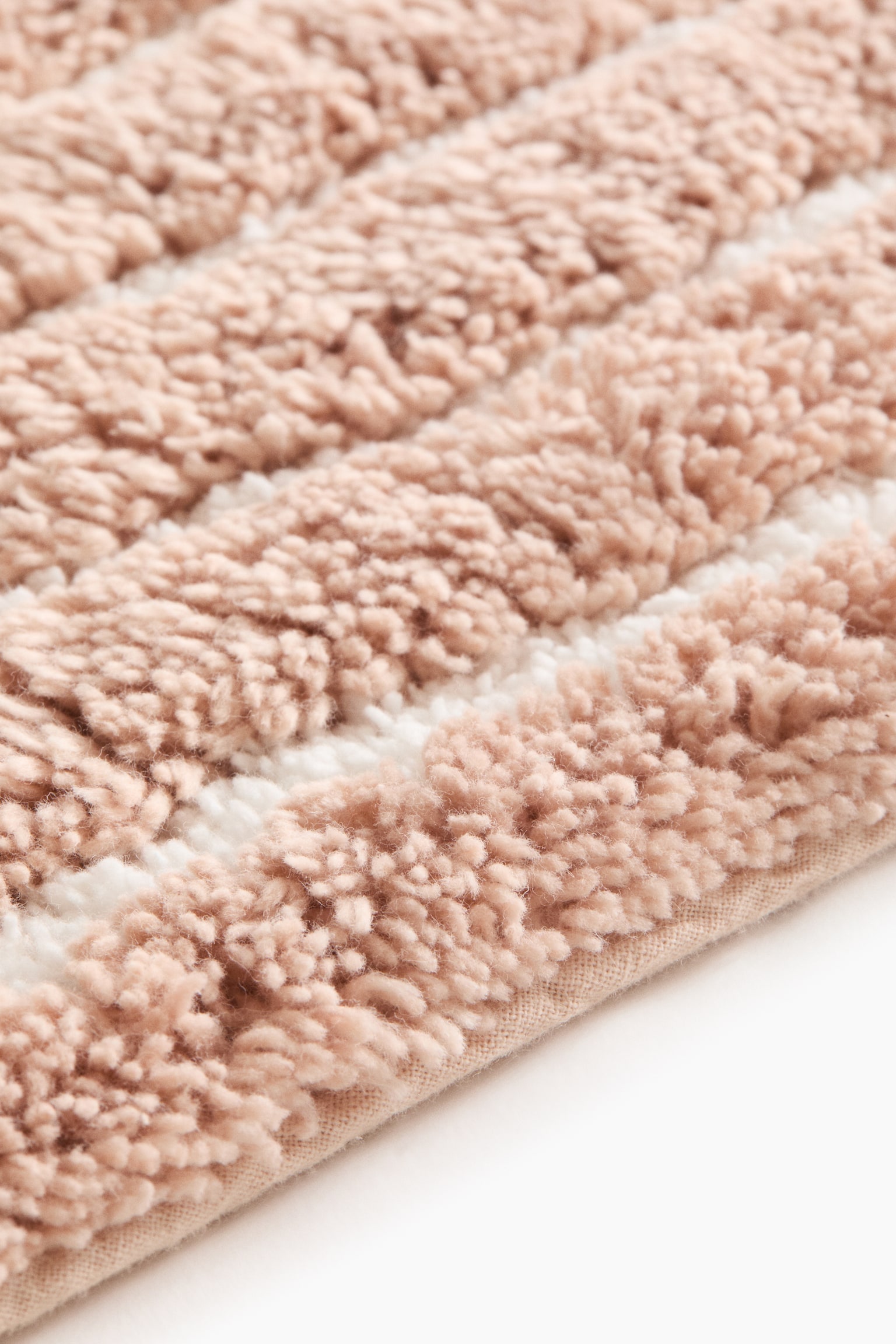Tufted cotton bath mat - Powder pink/Striped/Light beige/Striped/Light khaki green/Striped - 3