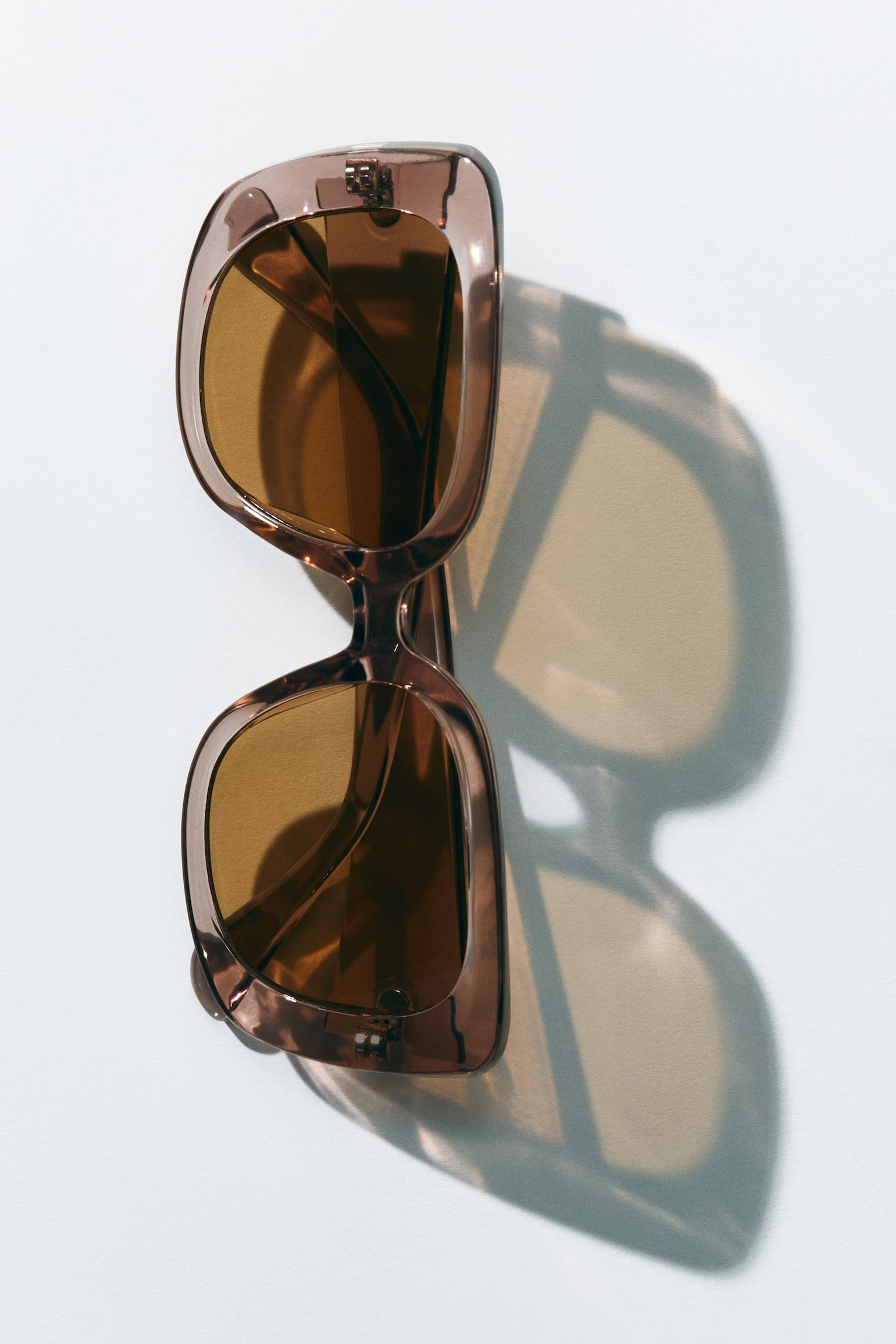 Square Sunglasses - Light pink/Brown/tortoiseshell pattern - 1
