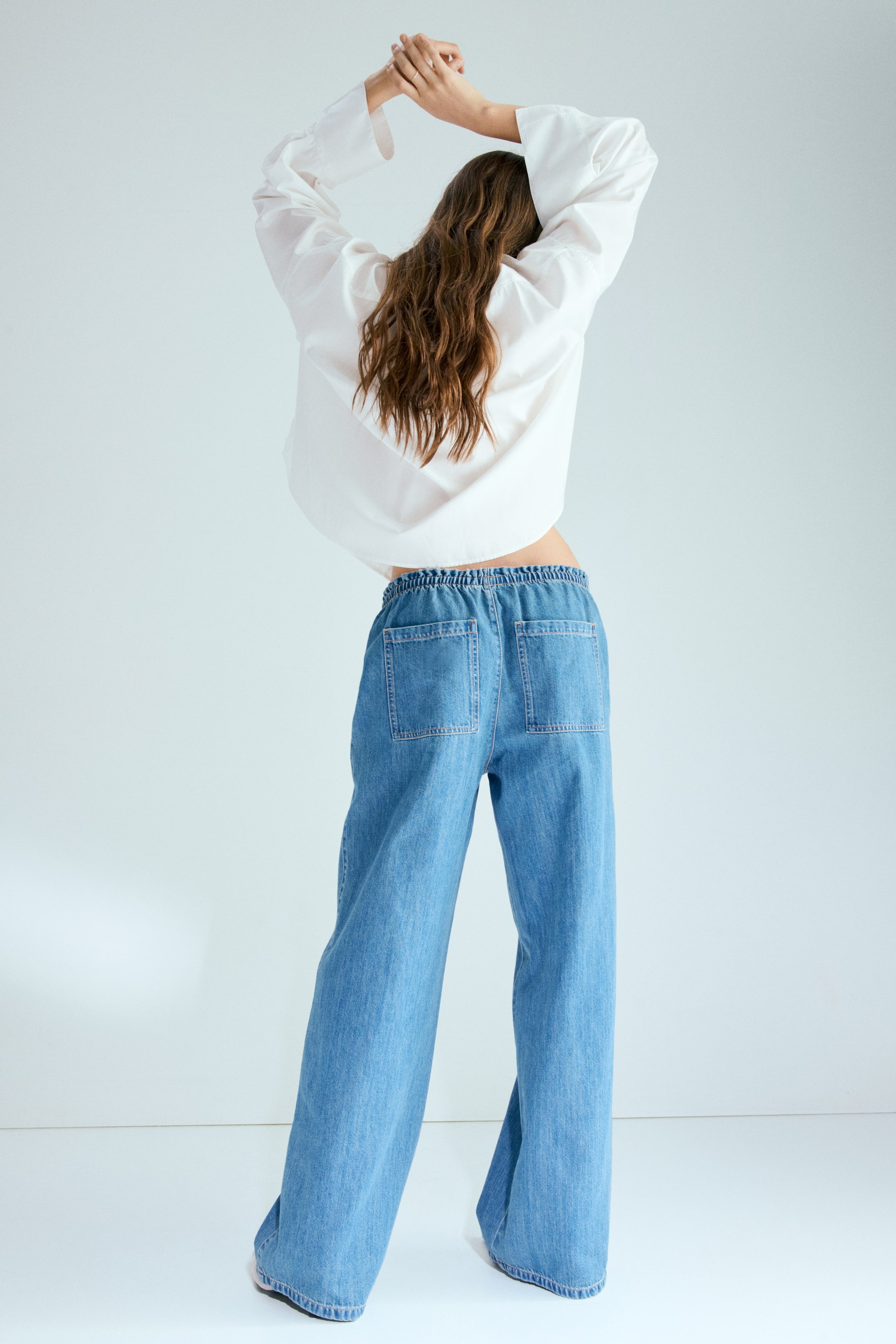Pantalon en denim à taille élastique