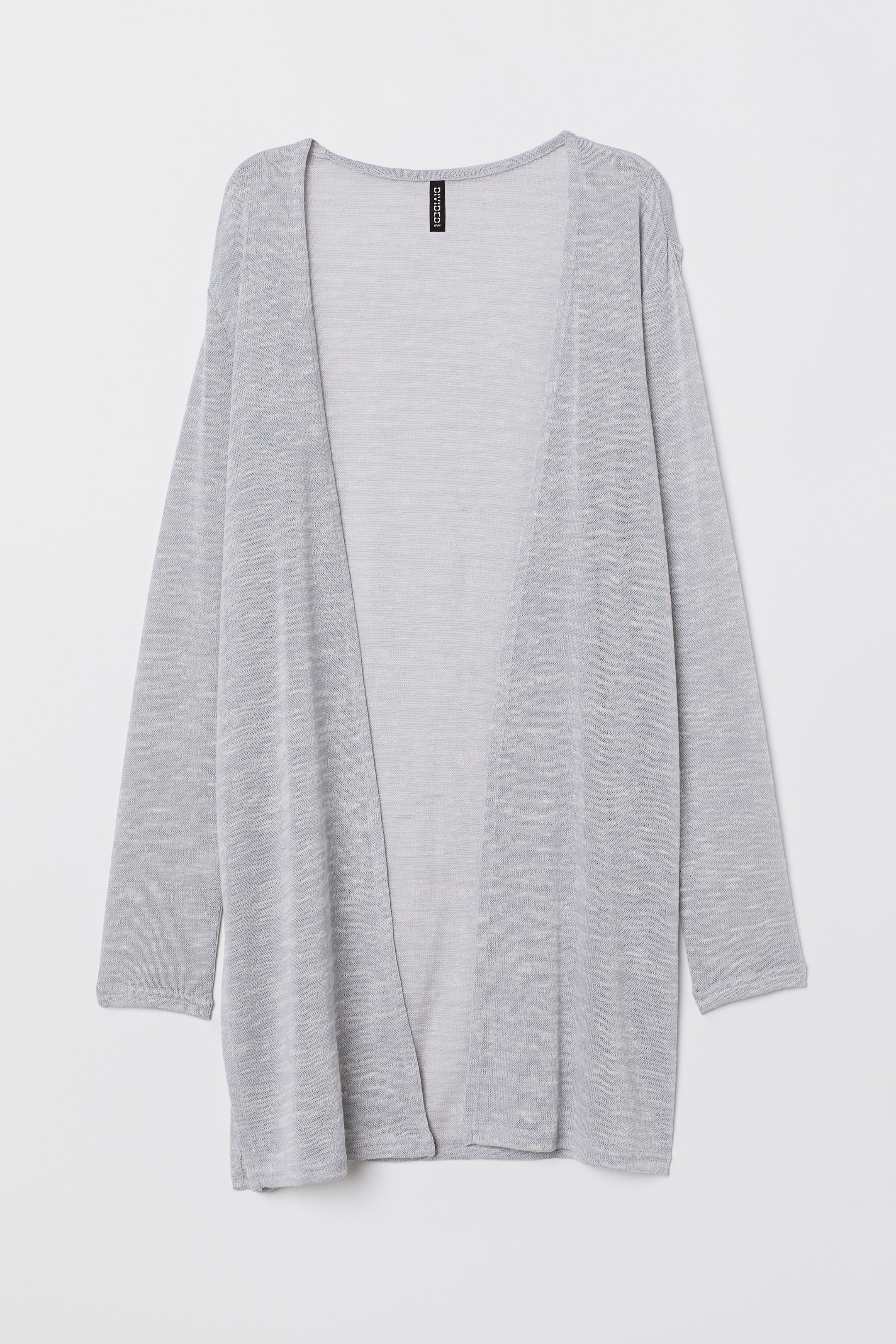 Fine-knit cardigan Light grey marl Ladies H&M
