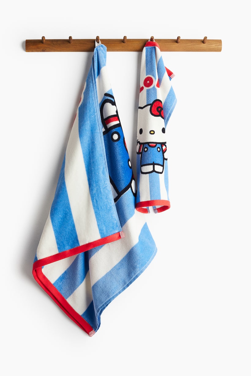 Blue/Hello Kitty Terry Guest Towel with Printed Motif at H&M Home | H&M US