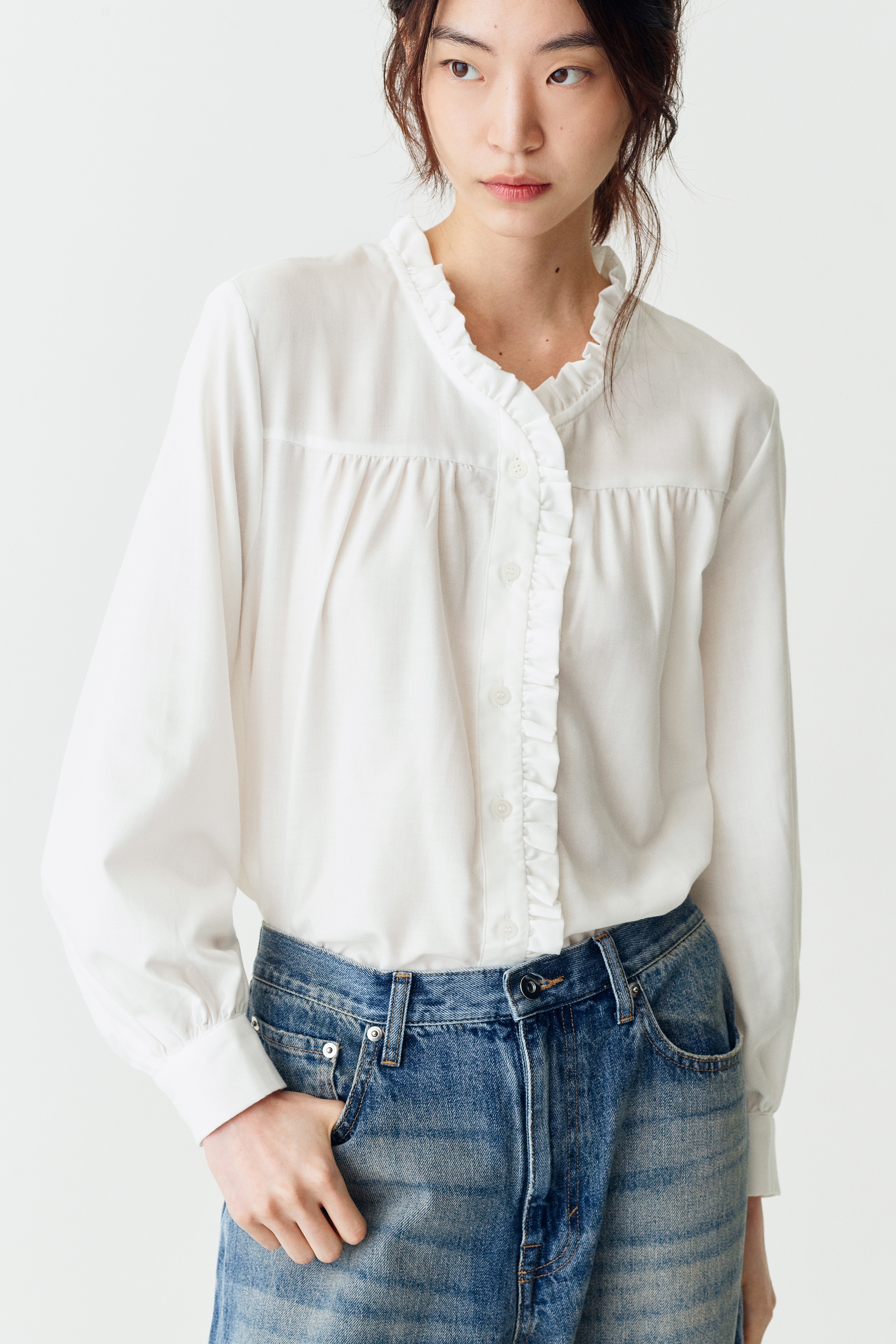 ラッフルブラウス | ラッフルカラー・スリーブ 他 | H&M JP