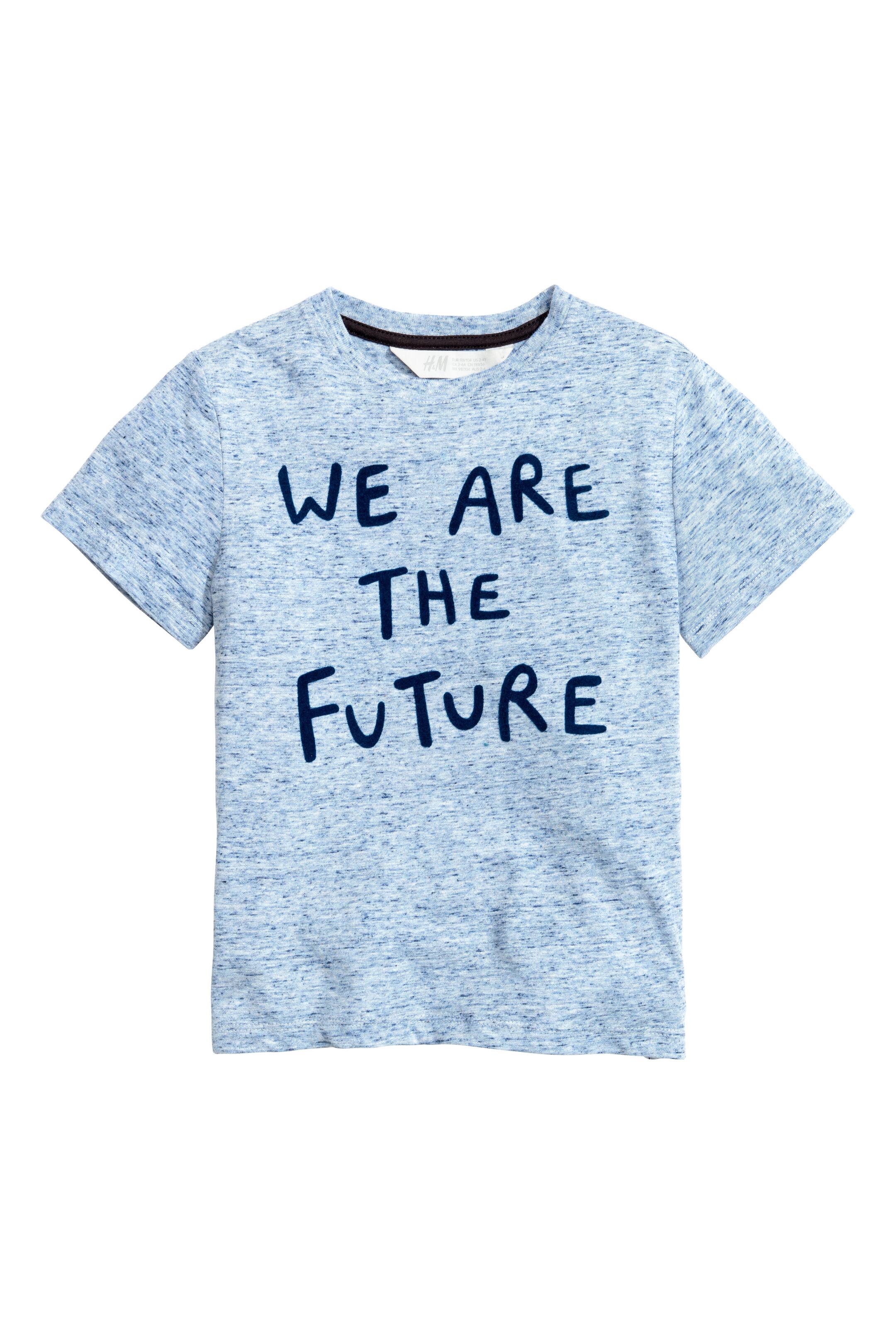 View larger image: Printed T-shirt - Light blue marl - Kids | H&M GB 1
