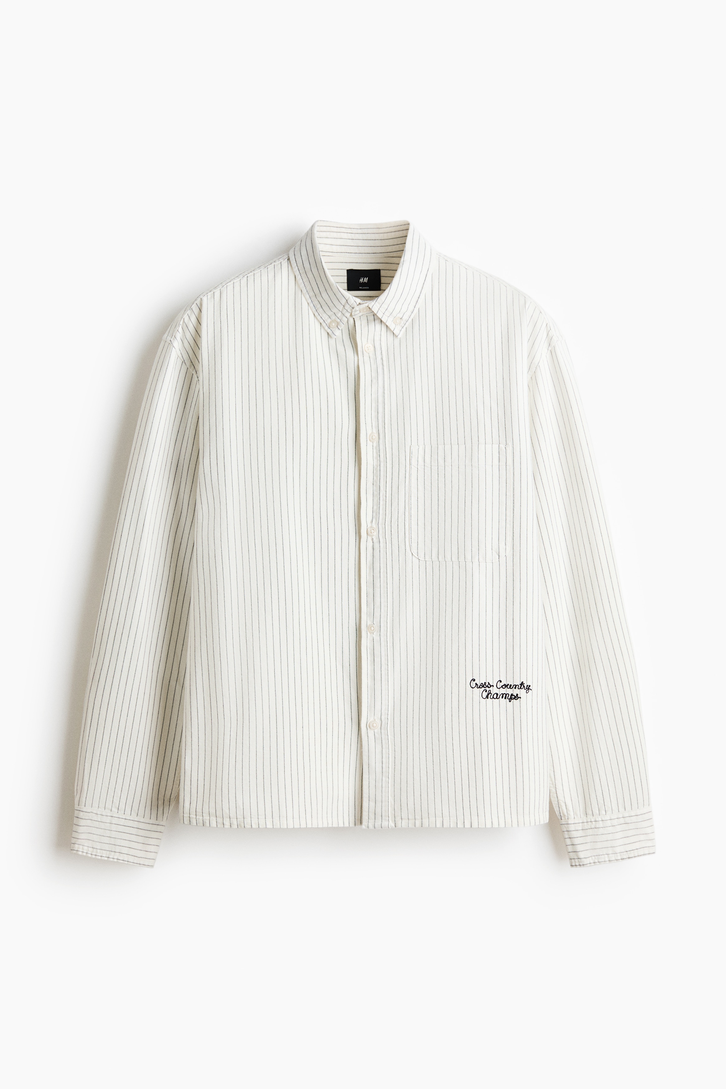 Relaxed Fit Oxford shirt - Dark blue/white striped/Red/Cross Country Champs