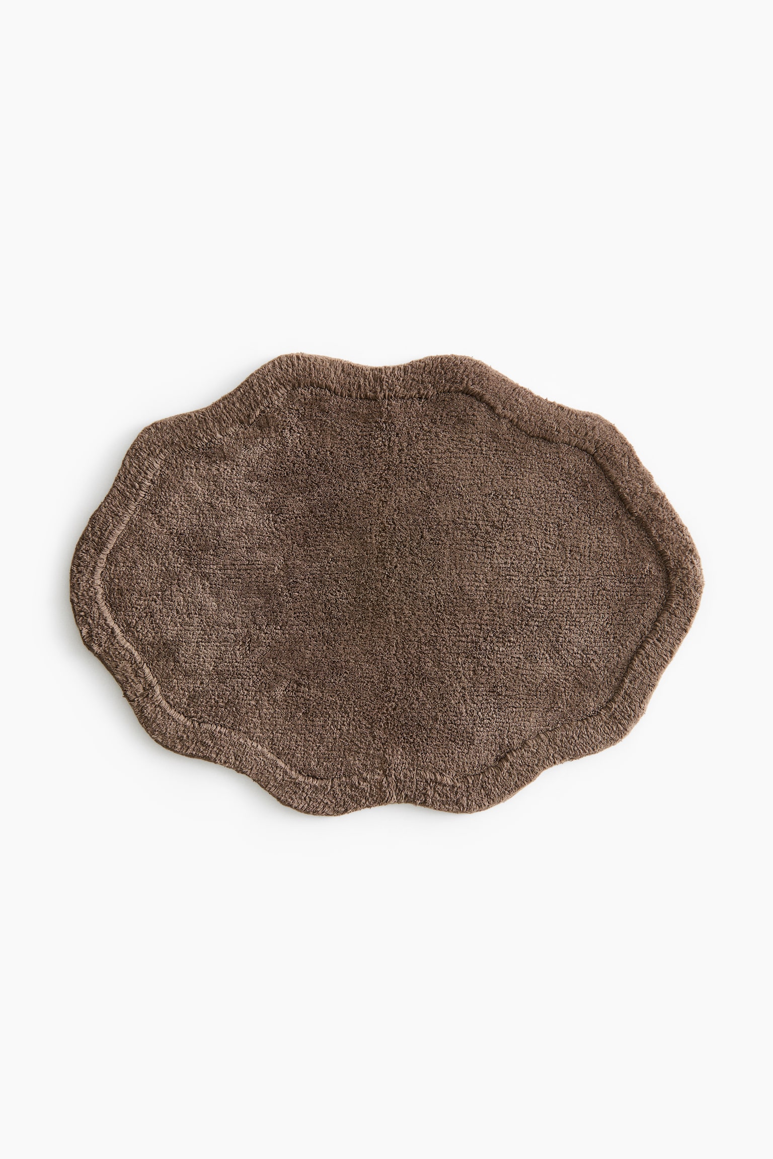 Tufted cotton bath mat - Brown/Dusty blue/White