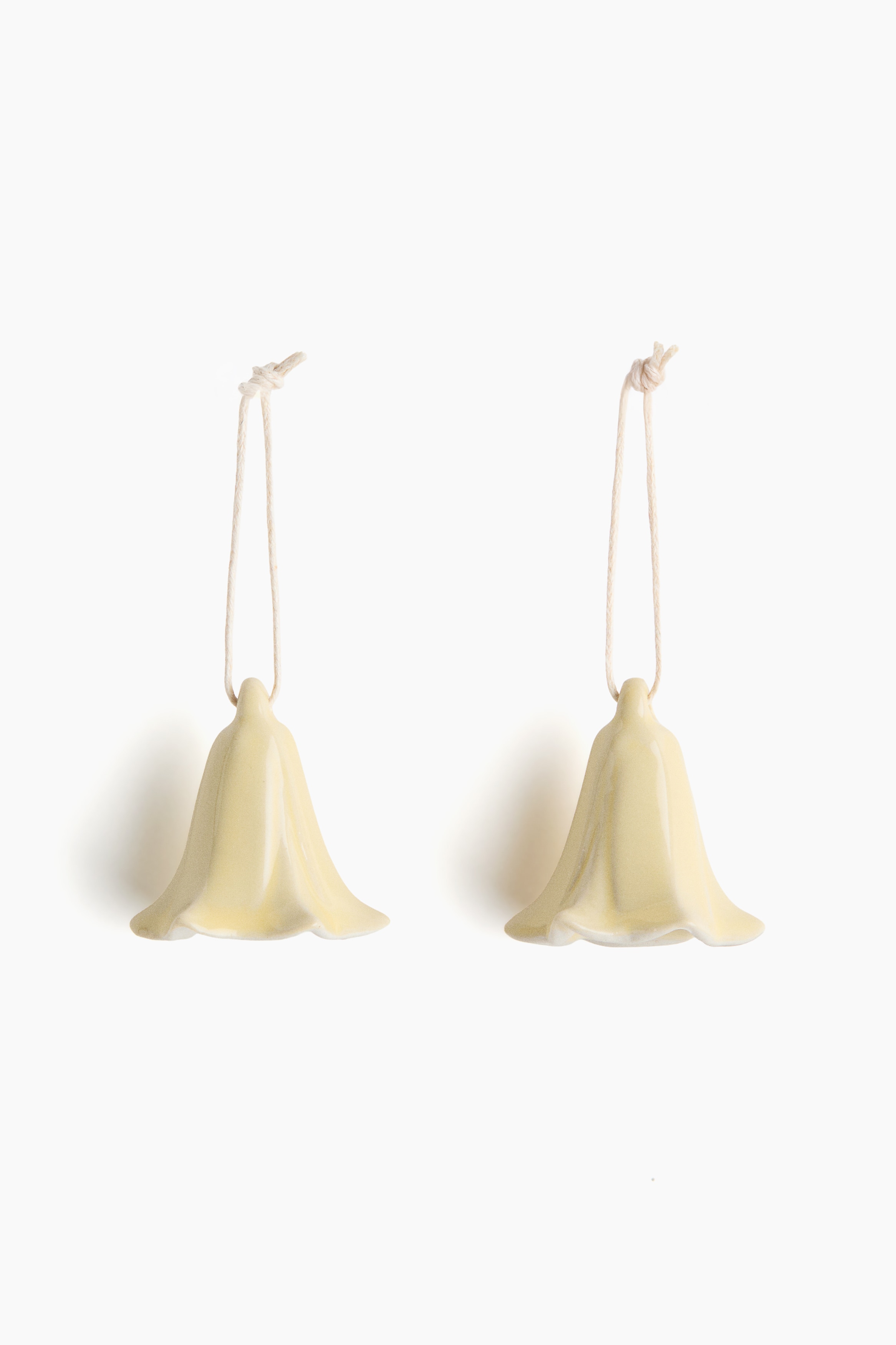 2-pak påskepynt i stentøj - Lysegul/Støvet lys rosa/Hvid