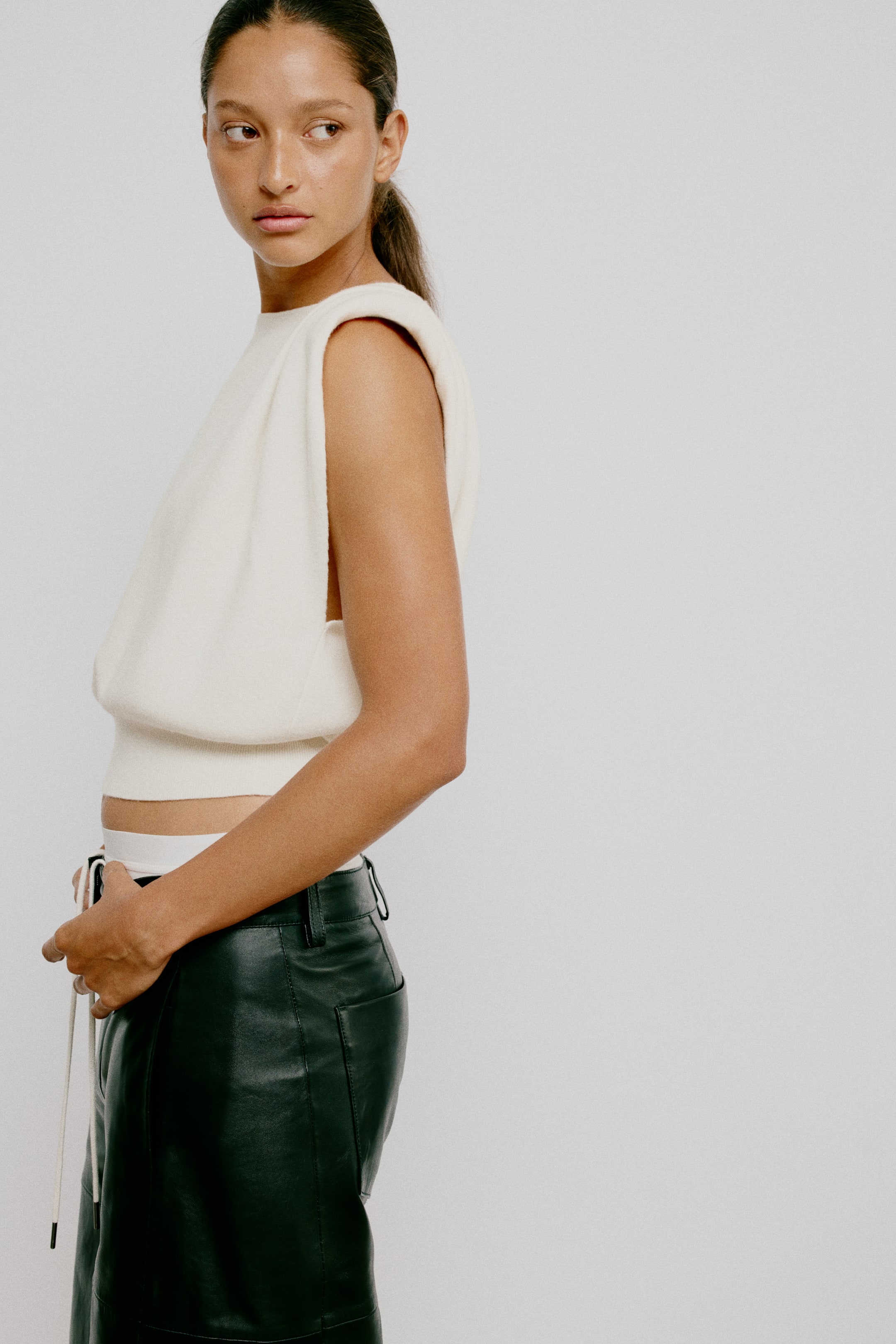 Gathered Knit Top