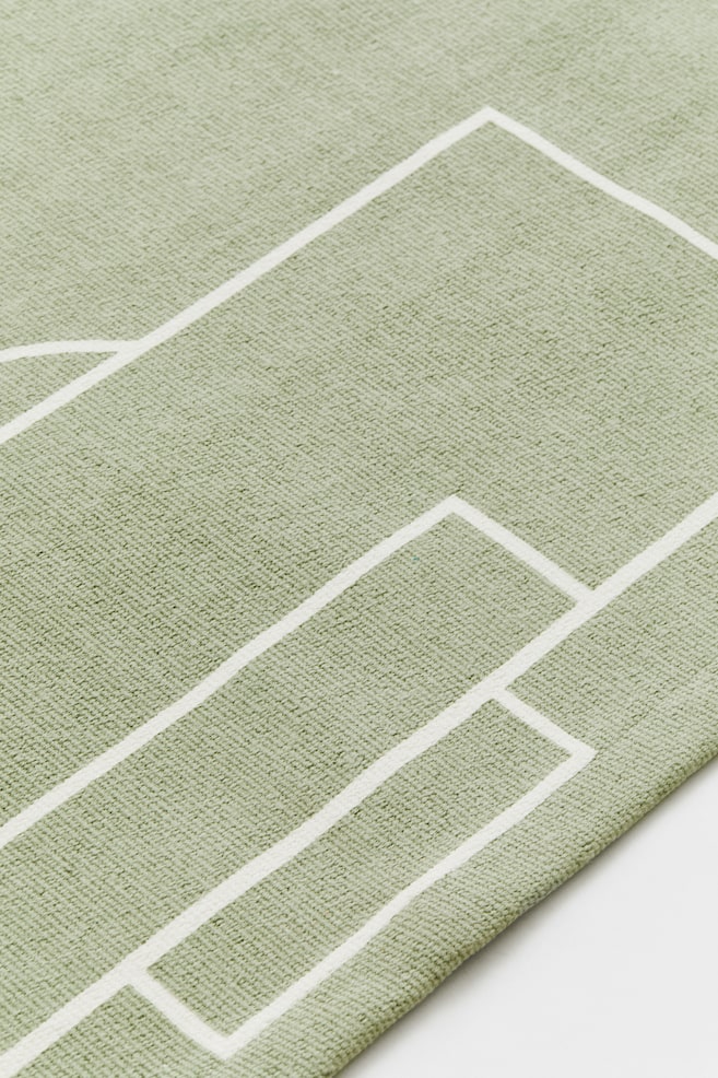 Pitch-motif cotton rug - Light green - 2