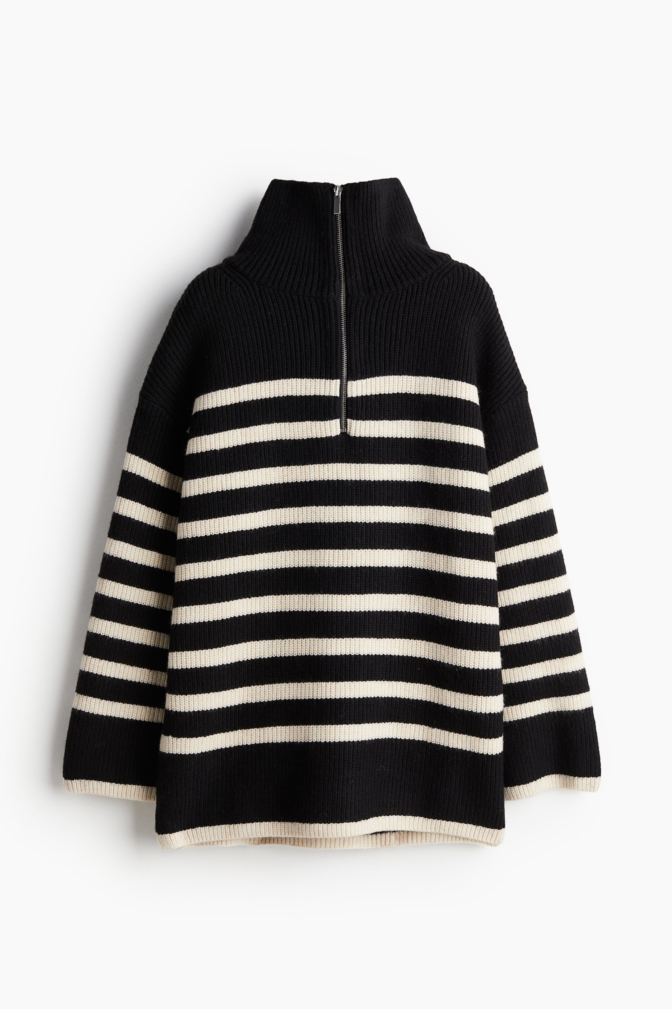 Rib-knit Half-zip Sweater