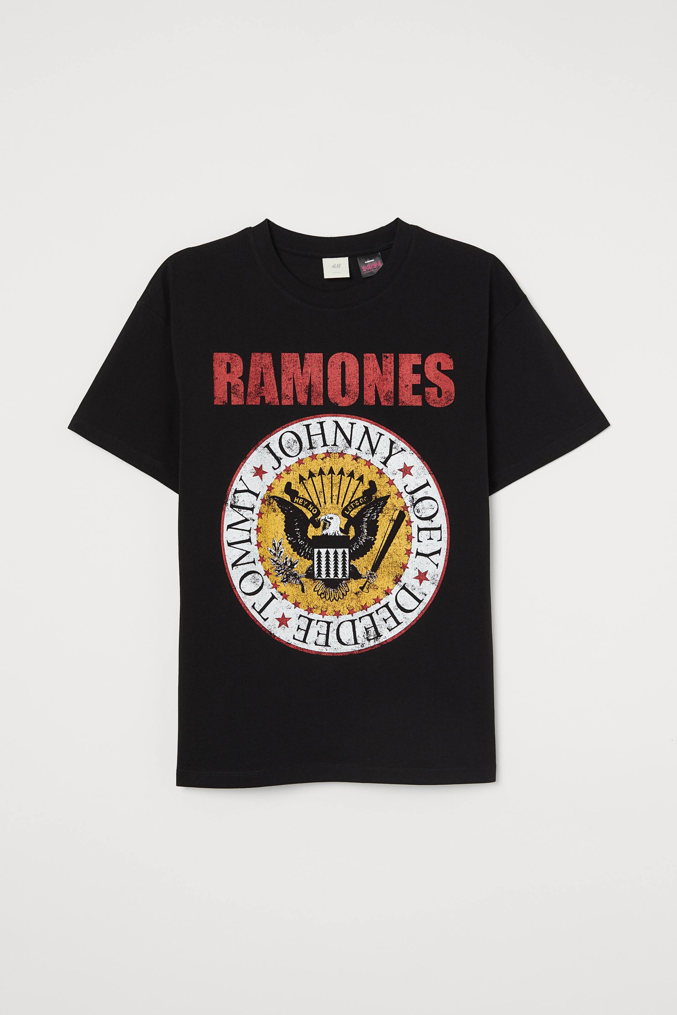 Oversized Printed T Shirt Black Ramones Ladies Handm Ca