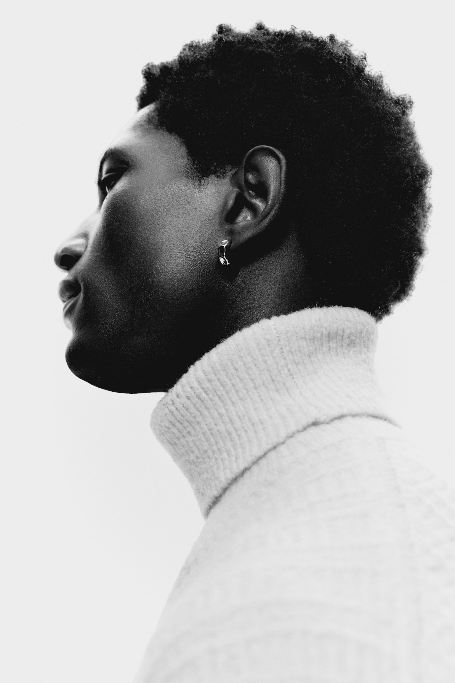 Regular Fit Polo-neck jumper - Cream/Dark khaki green - 3