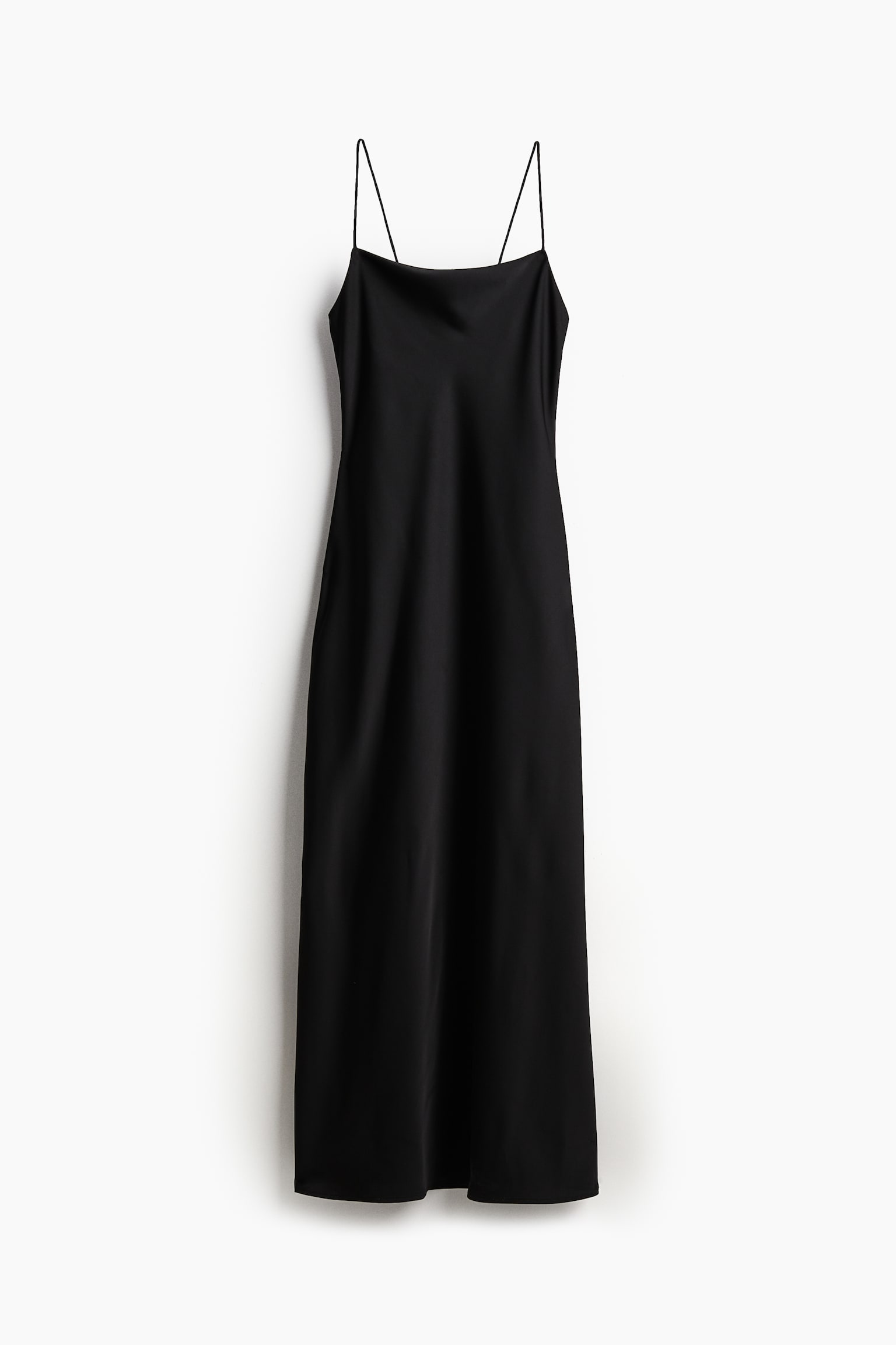 Open Back Satin Dress - Black/Cream/Orange - 2