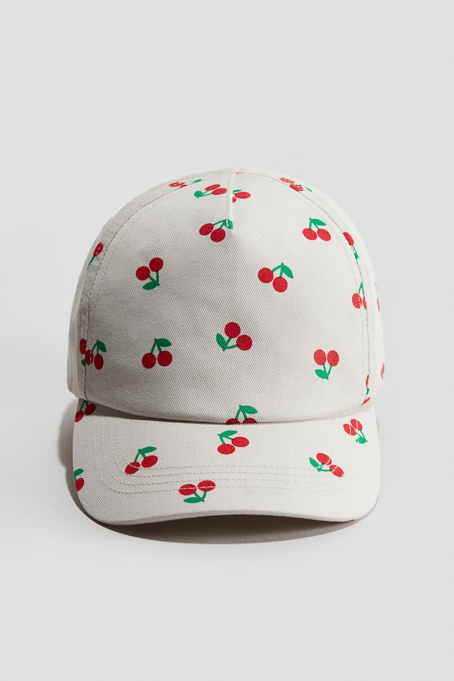 Casquette imprimée en coton - Blanc/cerises - 1
