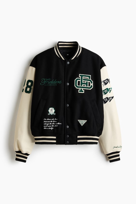 Мужские куртки H&M Motif-Detail Baseball Jacket
