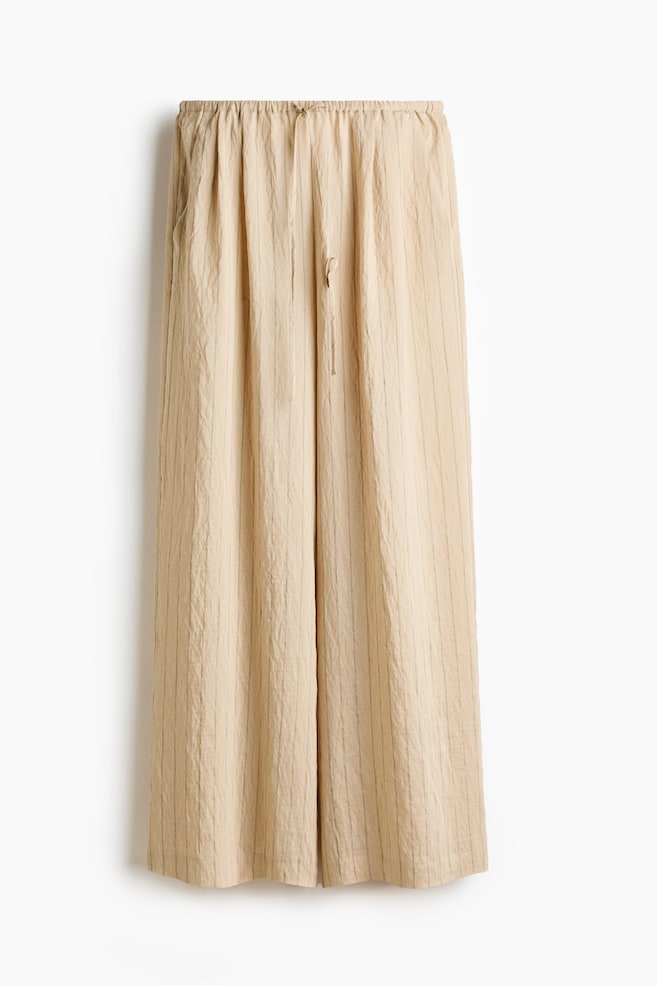 Straight-Leg Drawstring Pants - Light beige - 1
