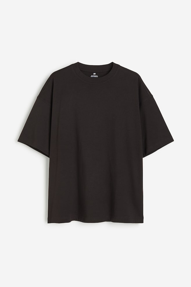 Oversized Fit T-shirt - Black/White/Beige - 2