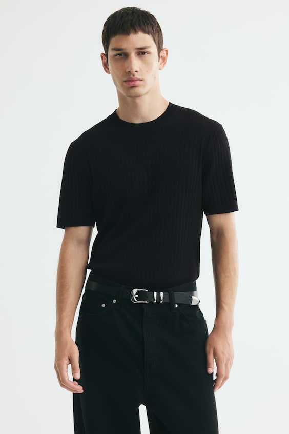 Dzianinowy T-shirt Slim Fit