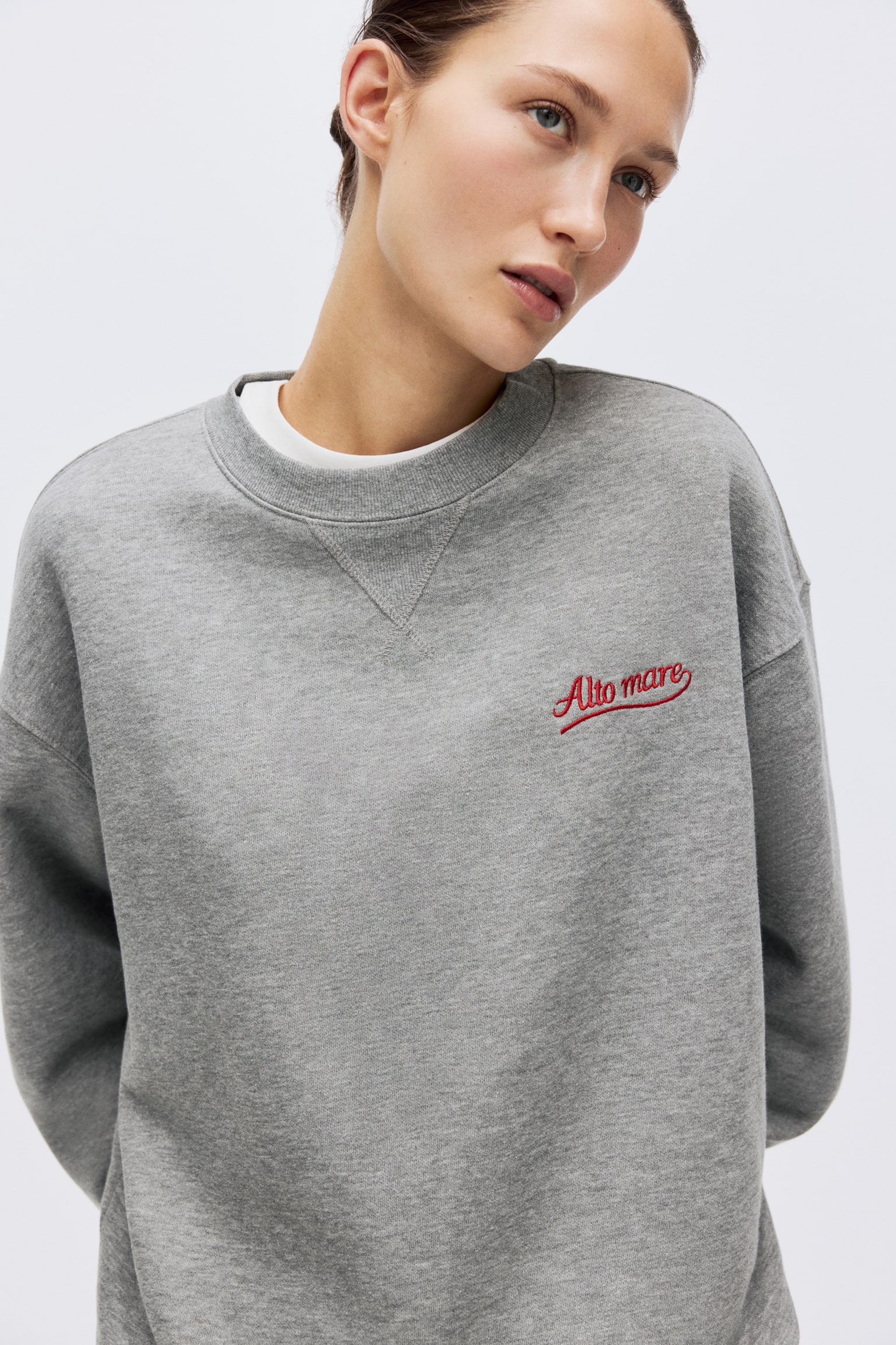 Motif Detaylı Sweatshirt - Gri kırçıllı/Alto Mare/Koyu yeşil/Chicago/Bej/Atelier - 4