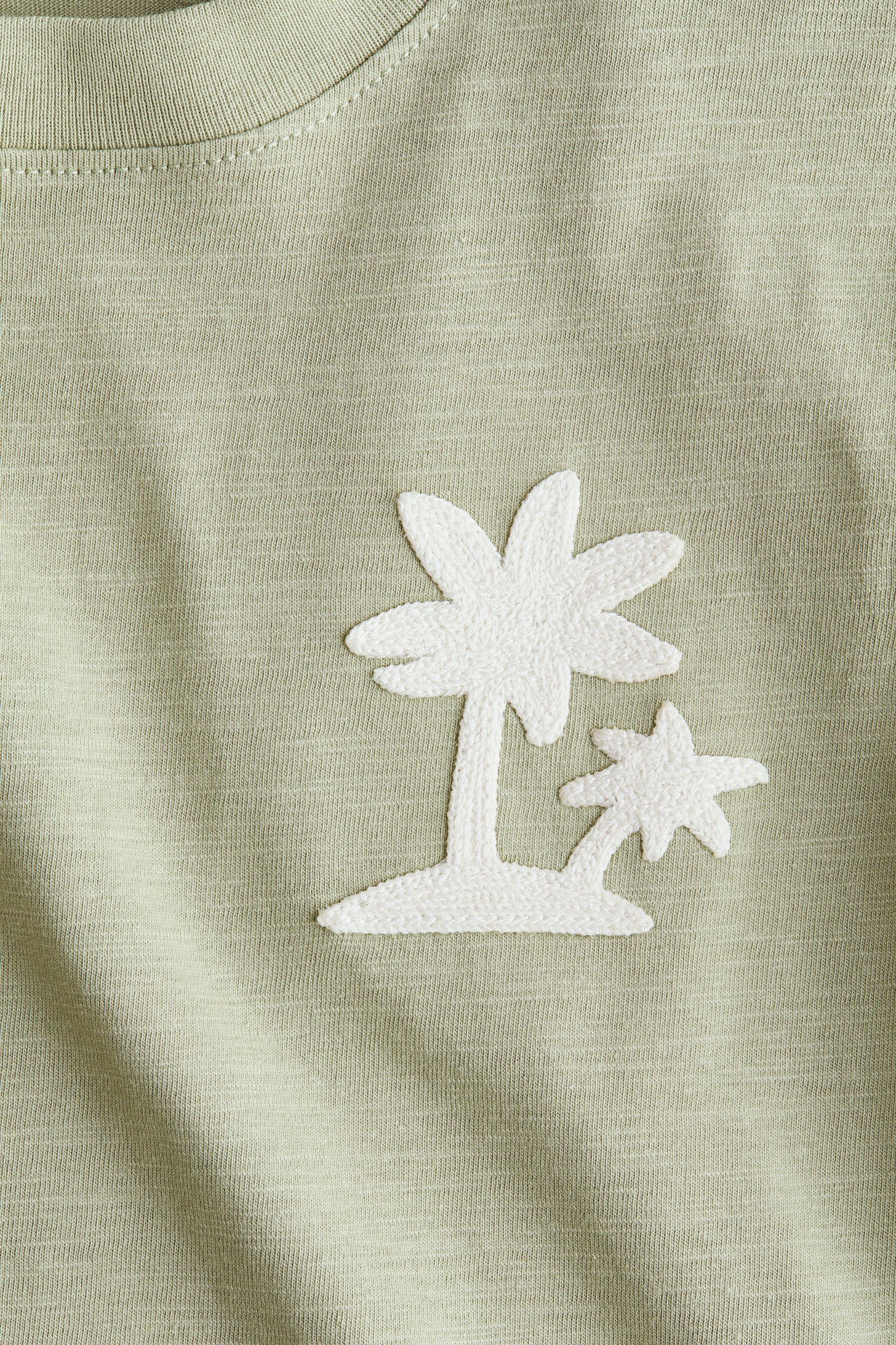 Pamutpóló - Világos khakizöld/pálmafák/Kék/csíkos - 2