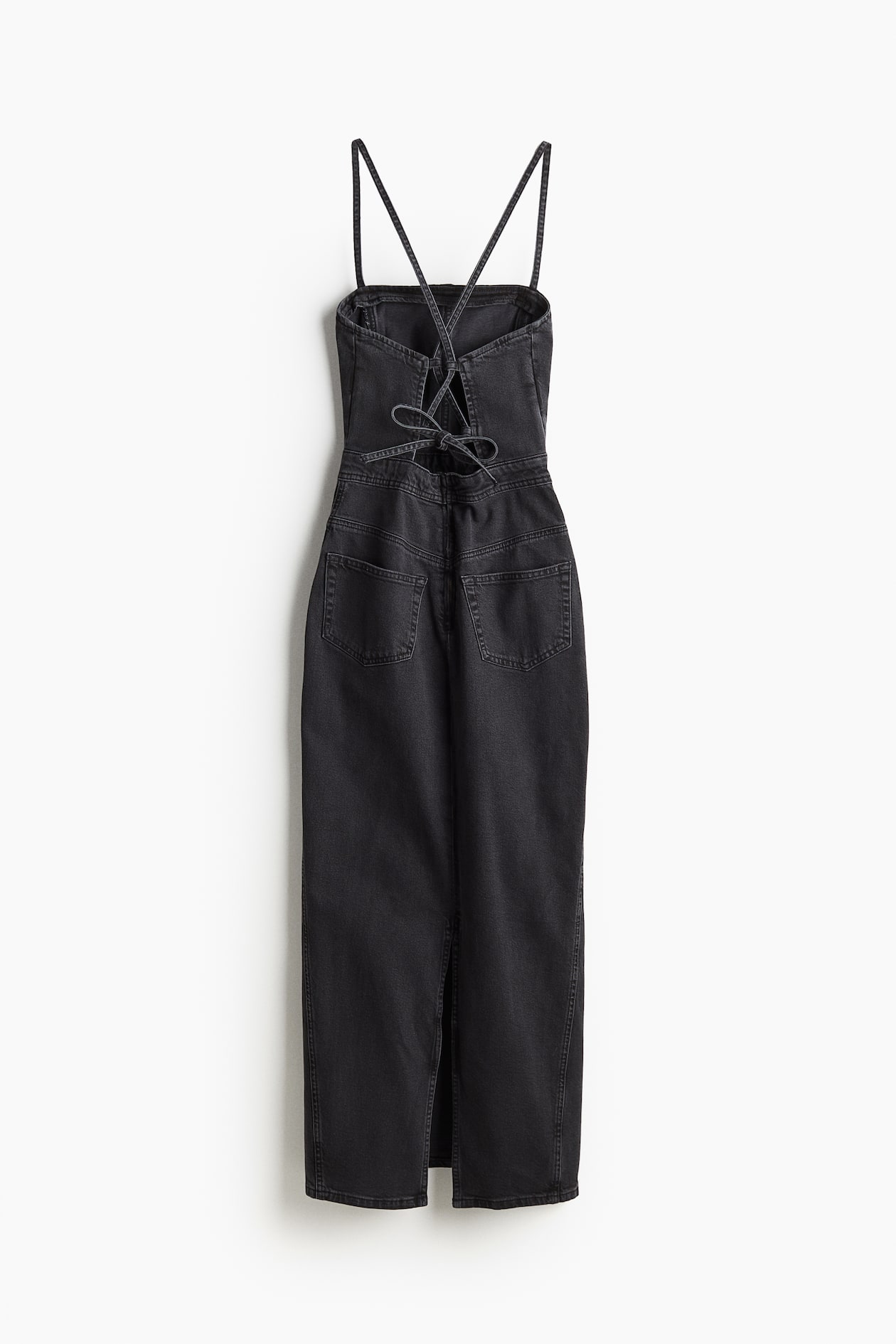 Women's Black Open-back Denim Dress at H&M CA