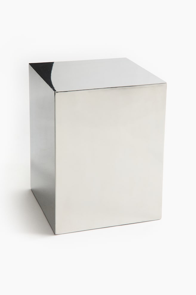 Stainless steel side table - Silver-coloured - 1