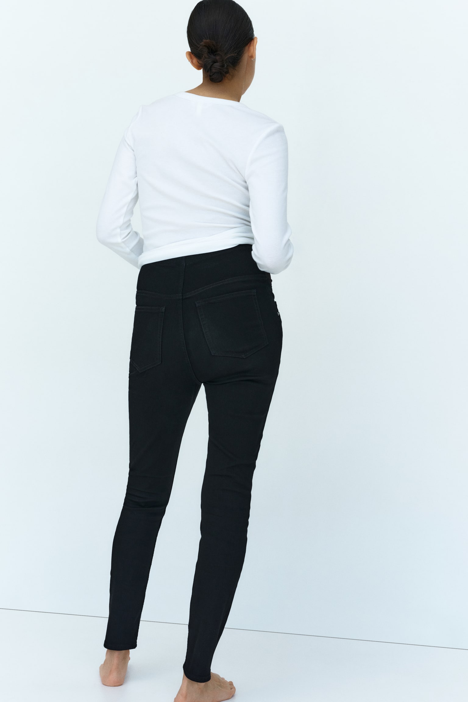 Женские джинсы H&M Mama Skinny, цвет: Чёрный — фото 4