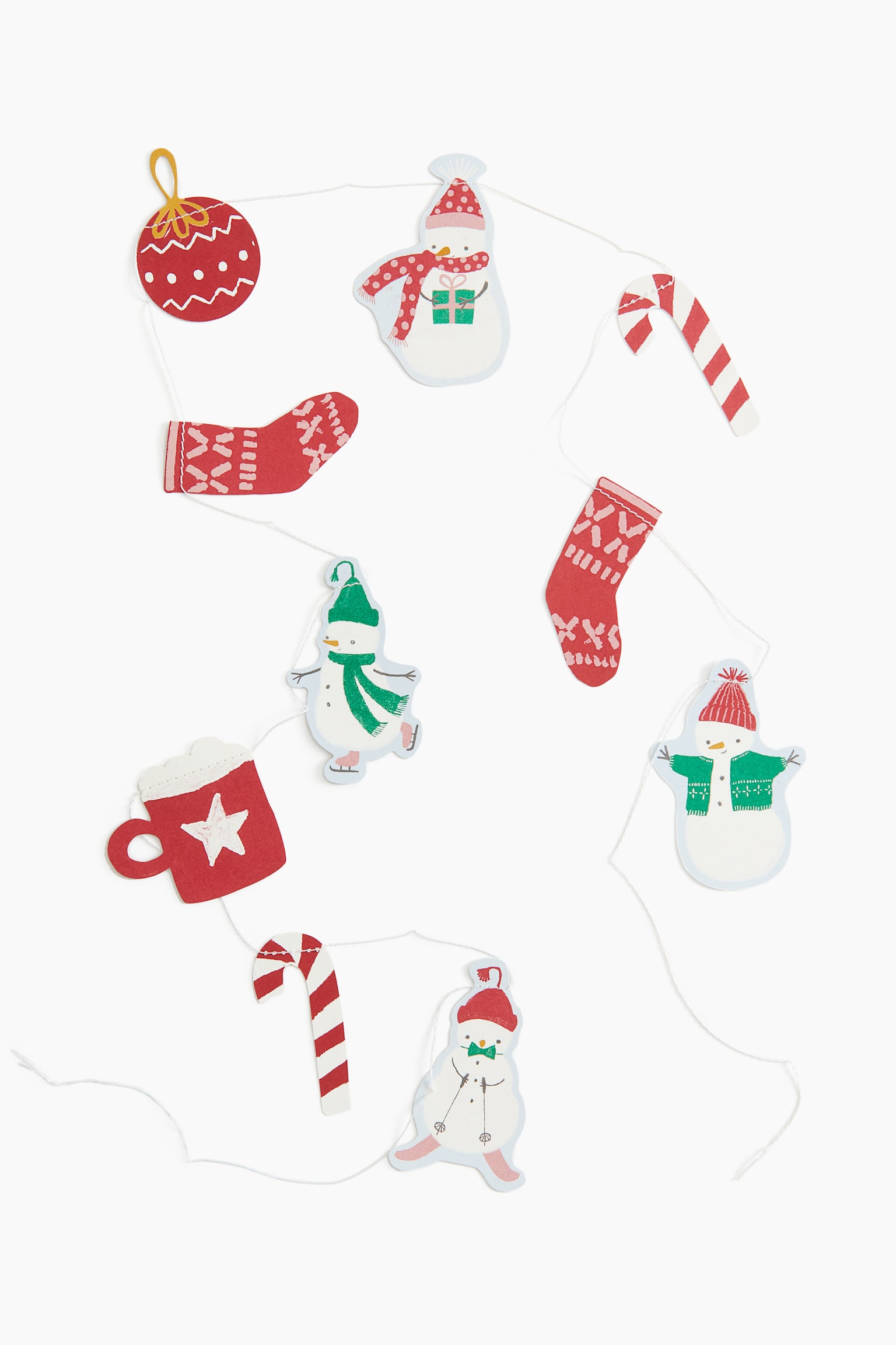 Christmas garland - White/Snowman - 1