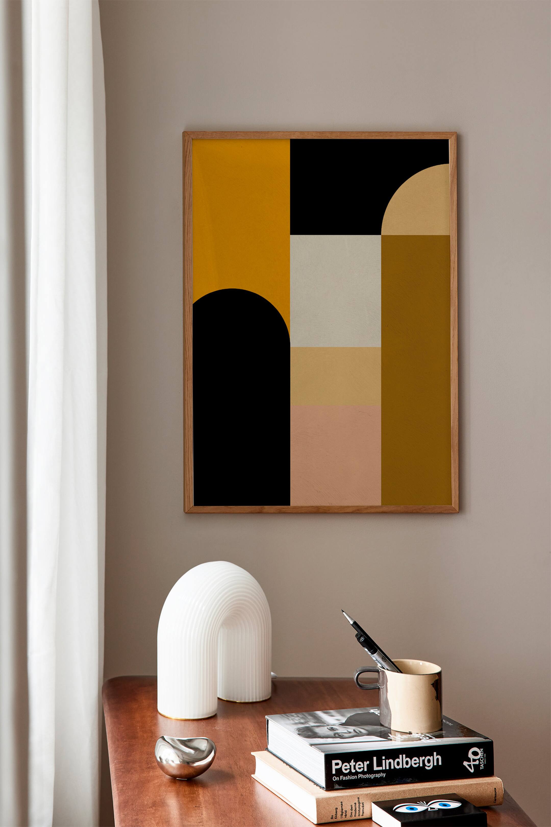 Grotere afbeelding bekijken: Yellow Graphic No.2 Poster - Geel/beige/zwart - Postery - HOME | H&M NL 1