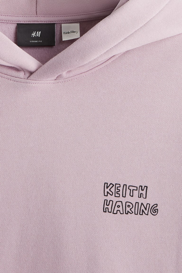 Loose Fit Hoodie Pink/Keith Haring Men H&M MY