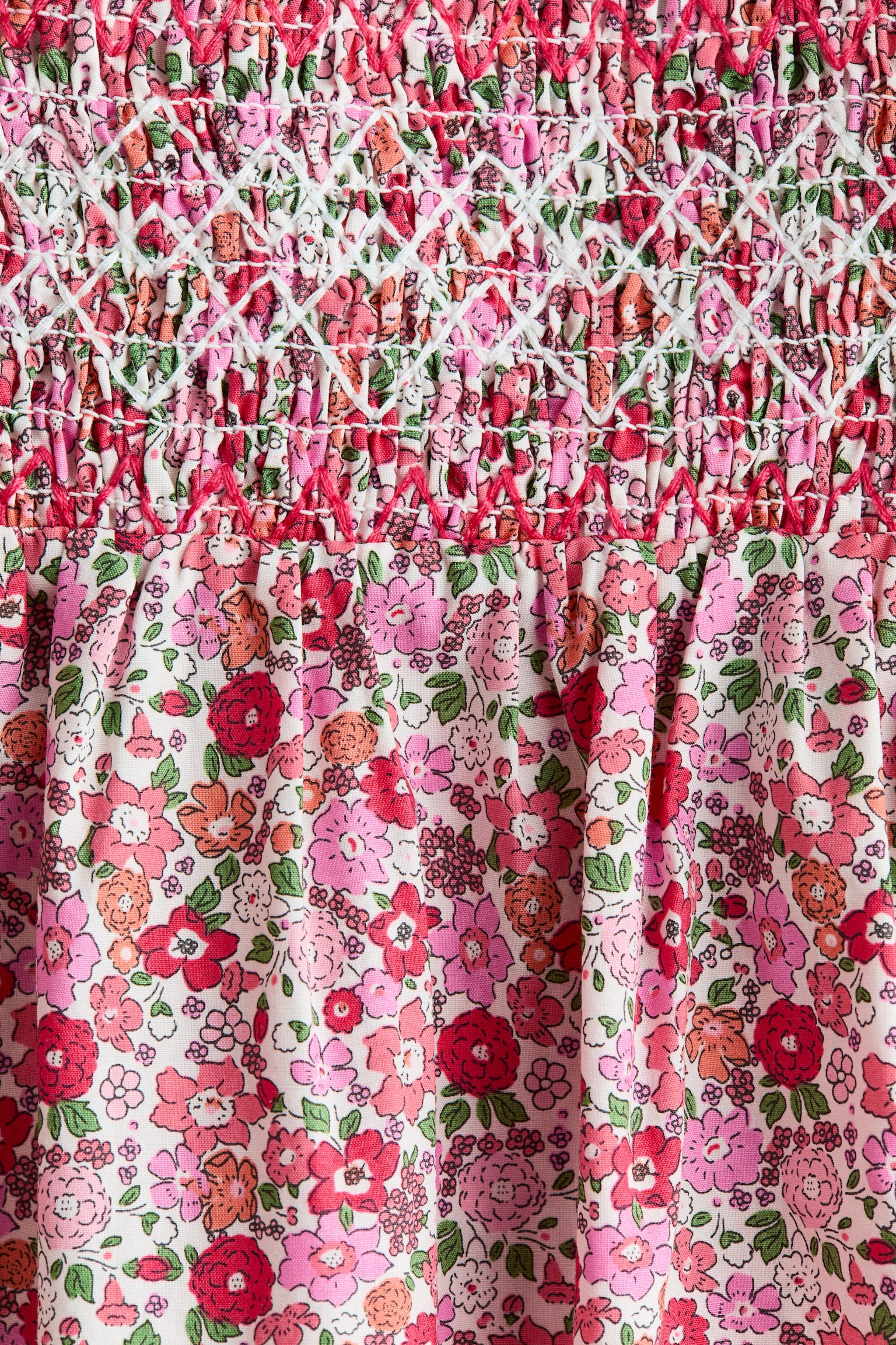 Vestido de algodón con mangas mariposa - Rosa/Floreado - 2