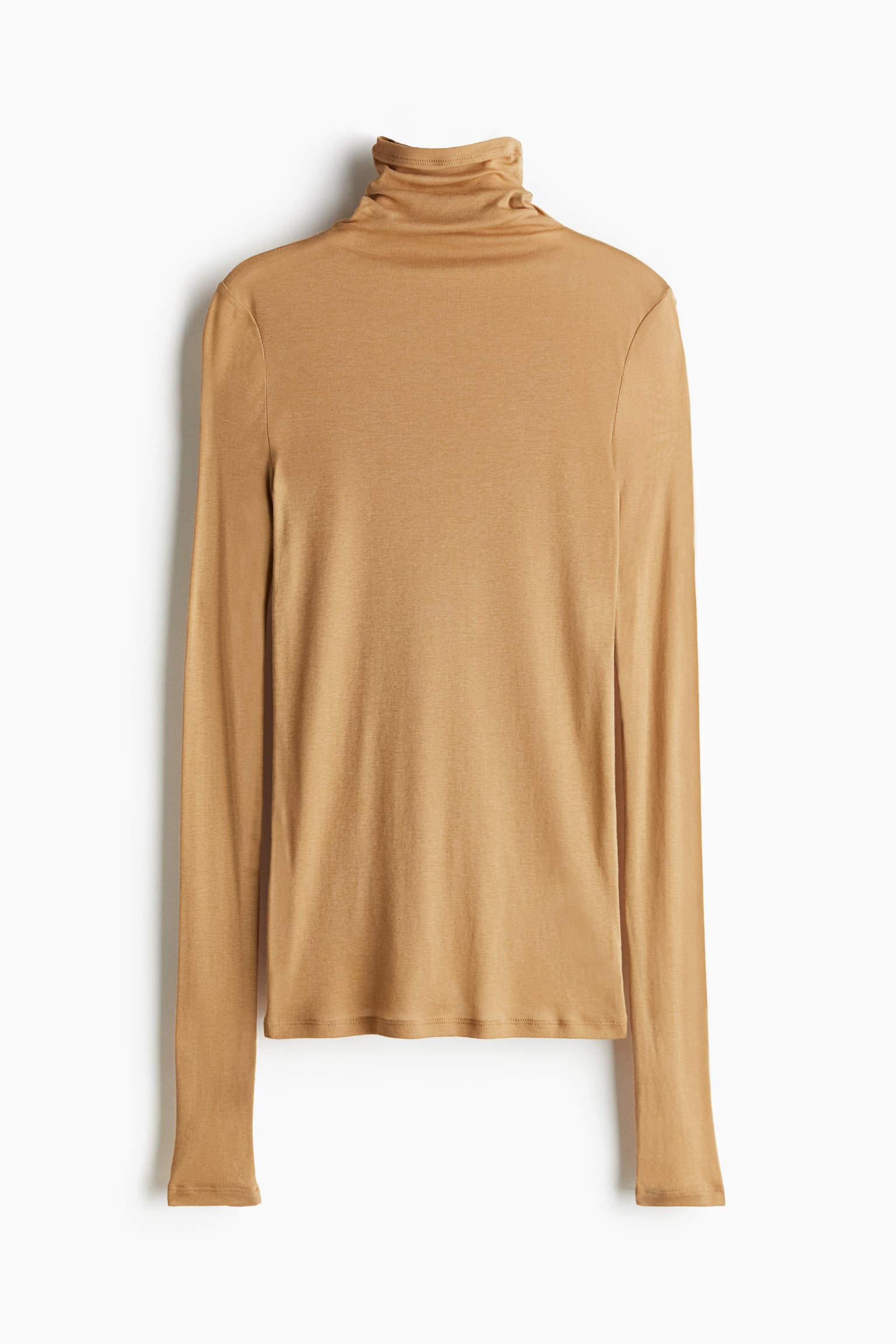 Pima cotton turtleneck top - Dark beige/Beige/Cream/Dark grey/Burgundy/Olive green - 2