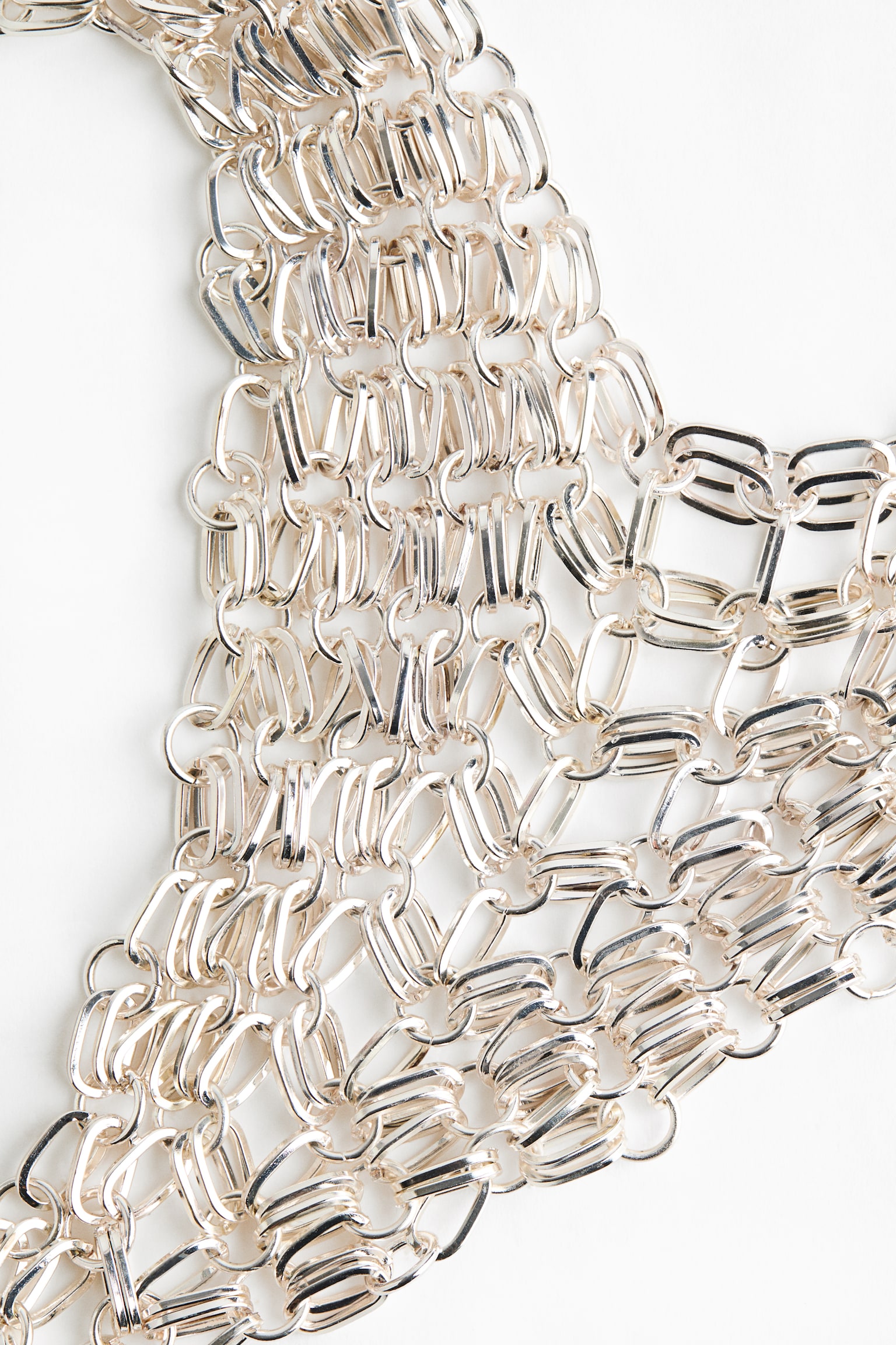 Женский ремень H&M Metal-Link Net, цвет: Серебряный — фото 2