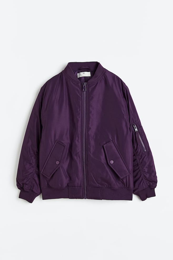Oversized bomber jacket - Dark purple/Black/Khaki green - 1