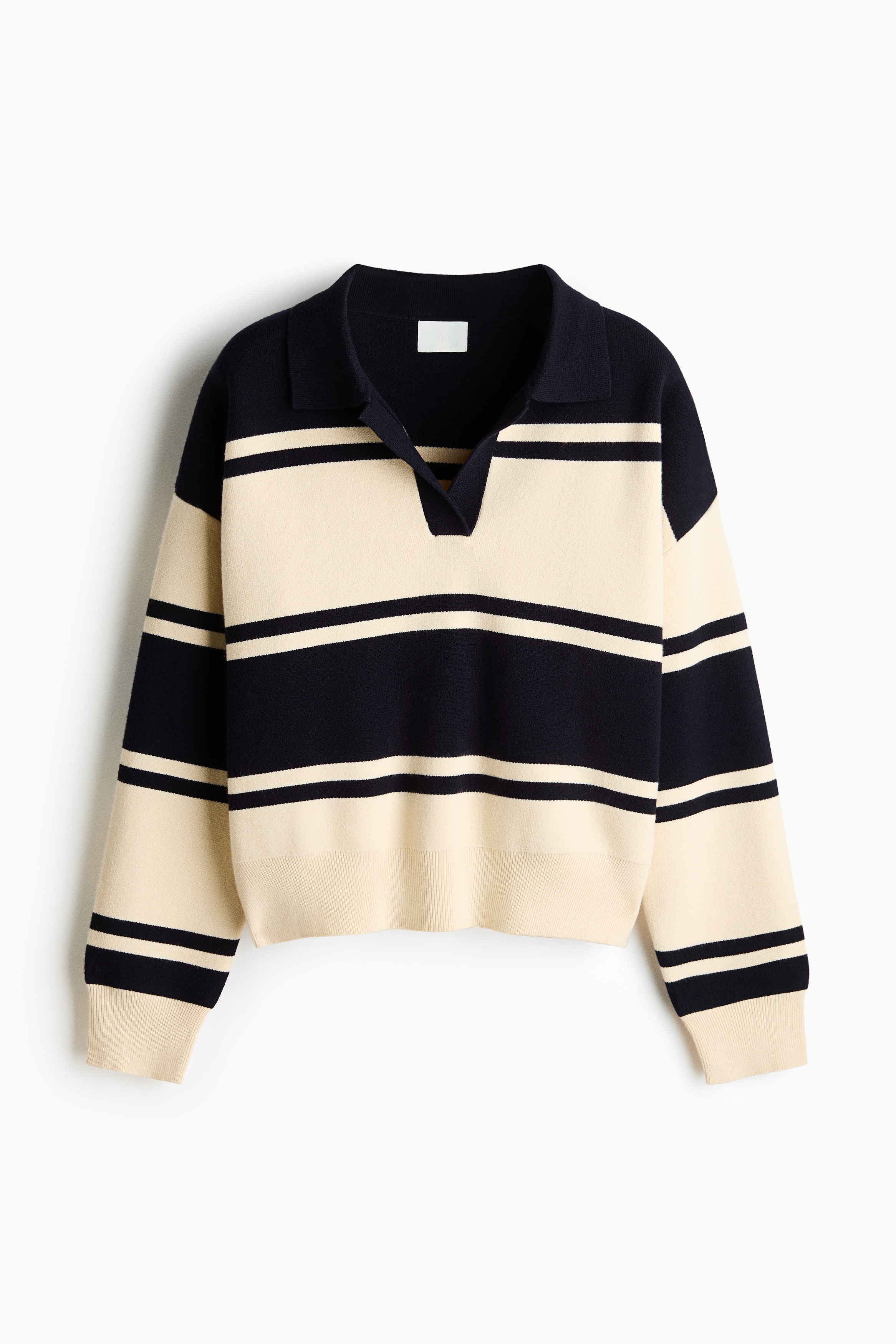 Oversized polo shirt - Navy blue/Striped/Bright blue/Striped