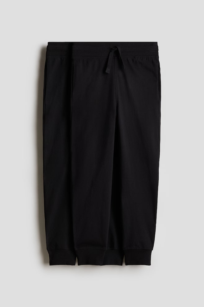 2-pack cotton jersey joggers - Black - 1