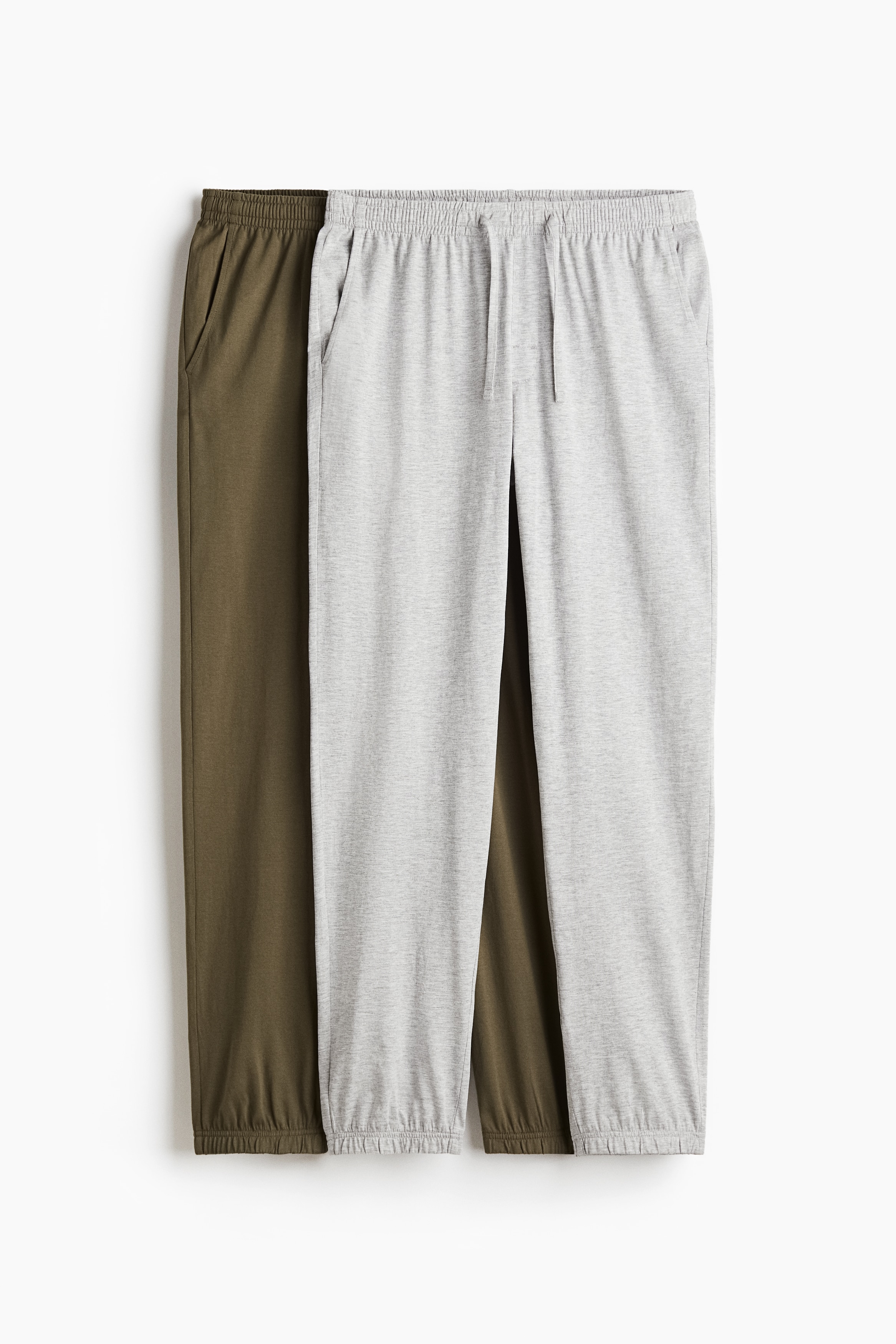 2-pack Regular Fit Sweatpants - Grey marl/Khaki green/Navy blue/Grey marl/Dark grey