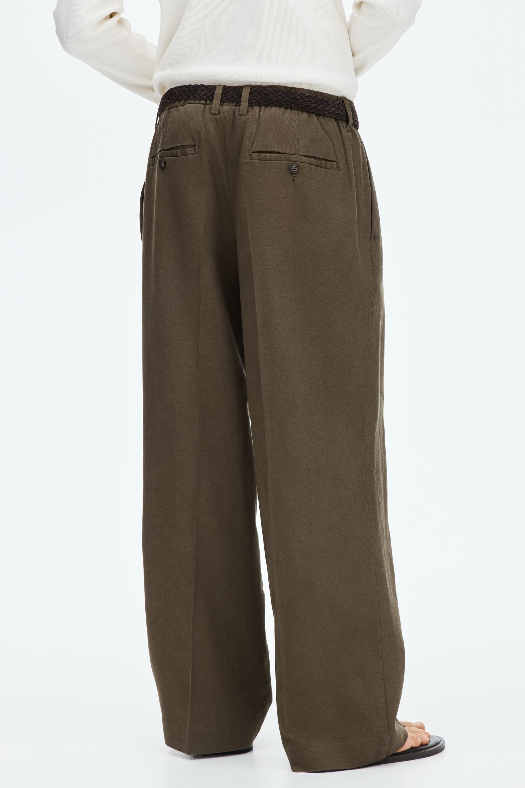 Loose-Fit Linen-Blend Pants