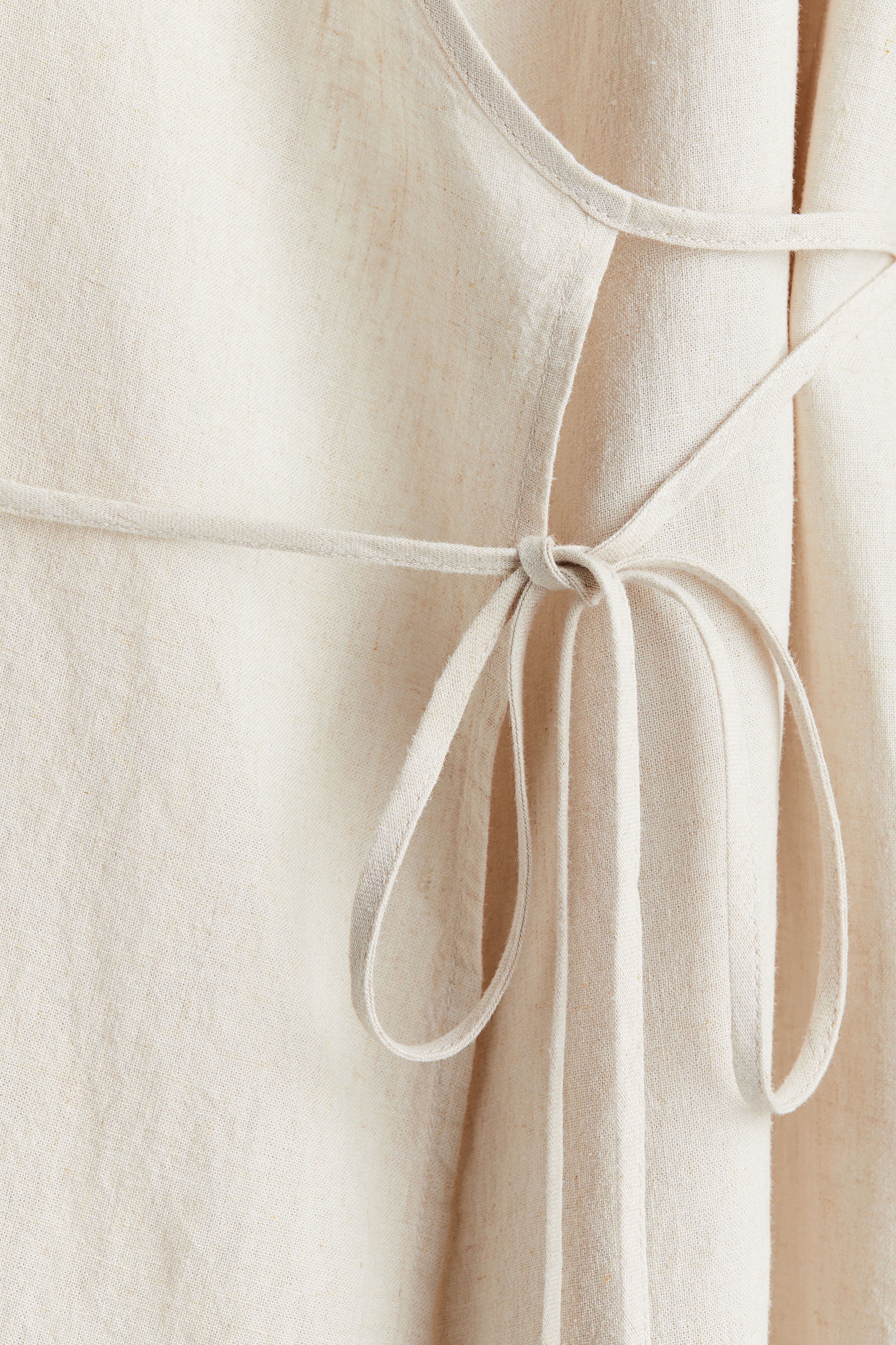Women's Cream Linen-Blend Robe | H&M US