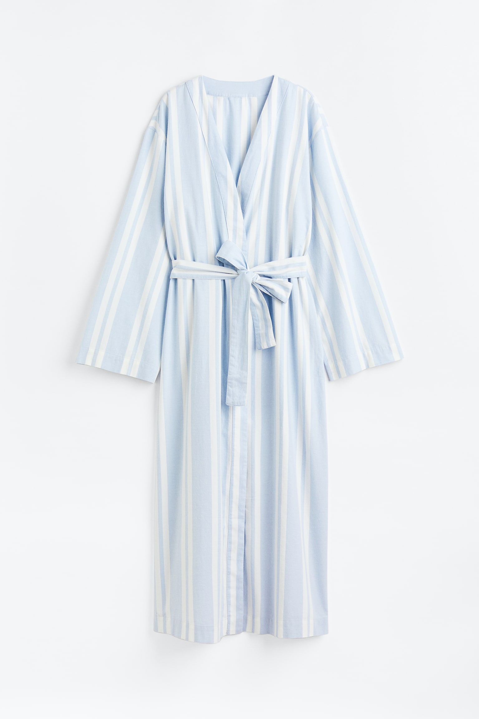 Twill dressing gown - Light blue/Striped - 1